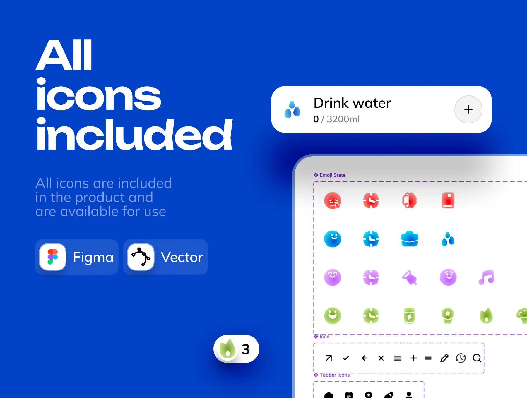 Planner & Habit Tracker Mobile App Design UI Kit with 3D Mascot 4