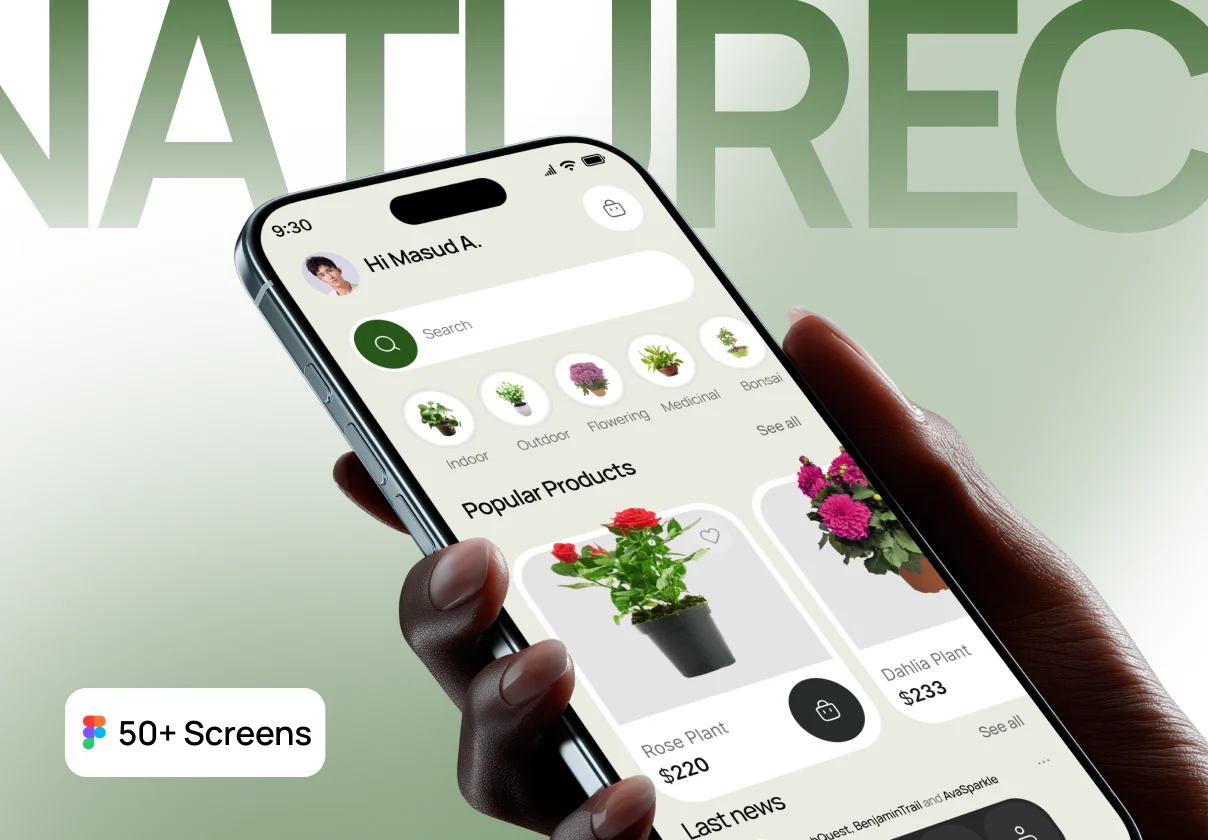 Plant Shop Ecommerce App UI Kit