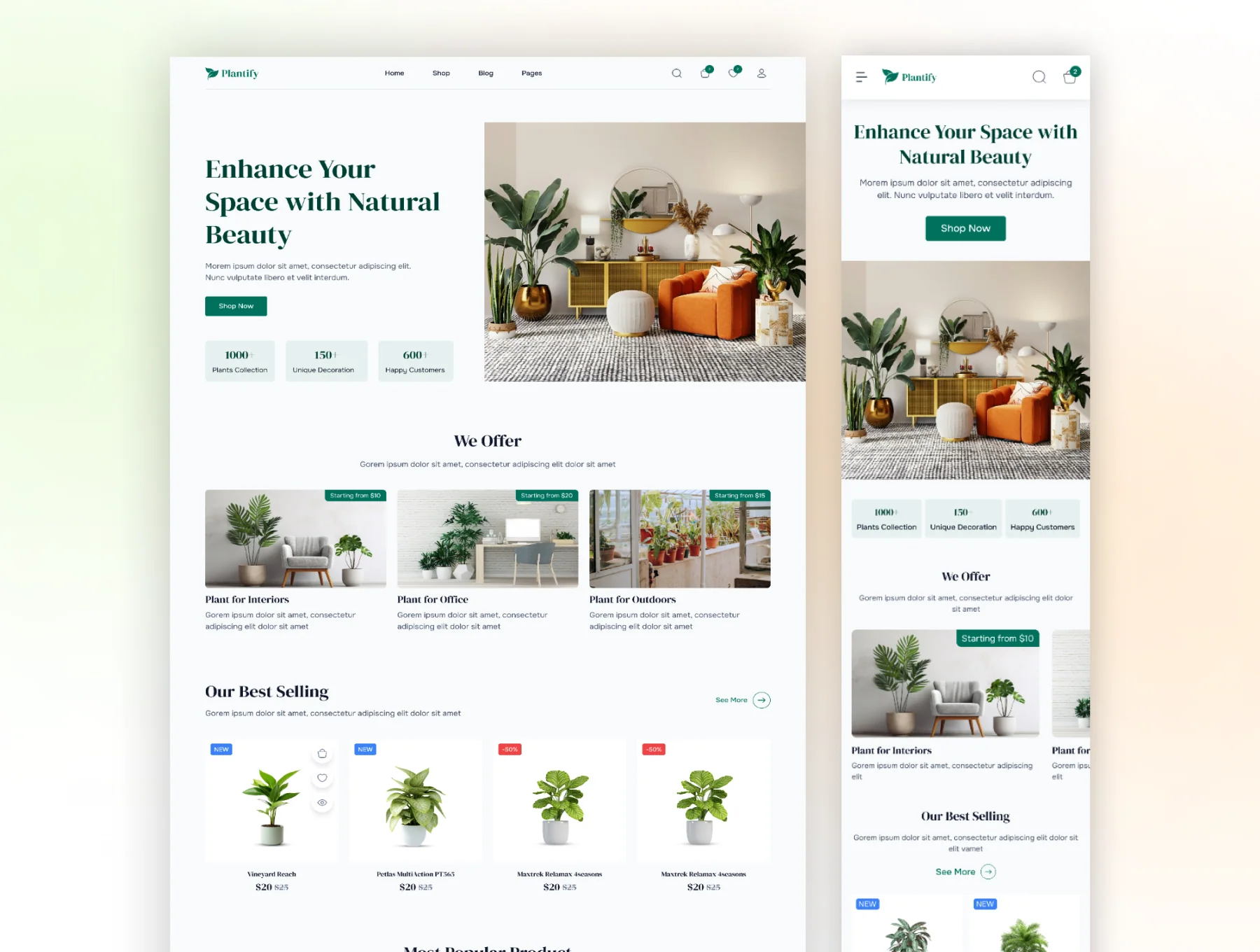 Plantify - Multi Purpose Responsive Ecommerce Web UI Kit 4
