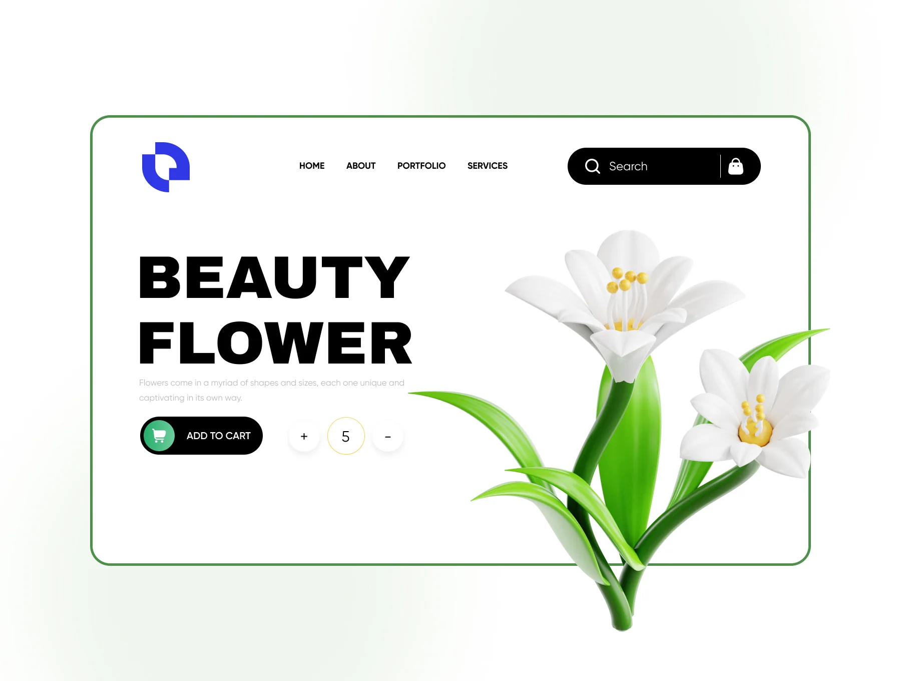 Plants 3D Icon Set 4