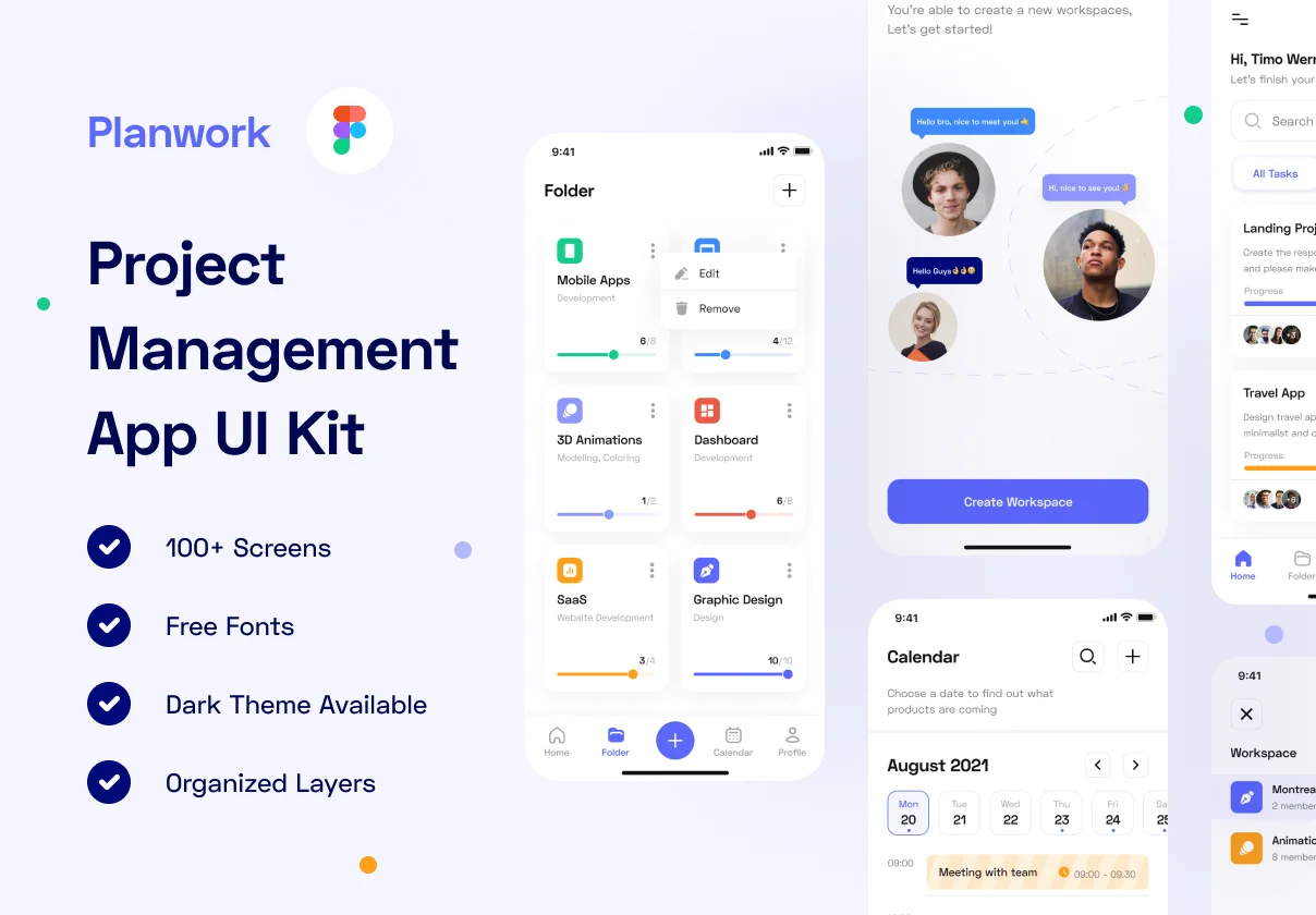 Planwork - Project Management App UI Kit