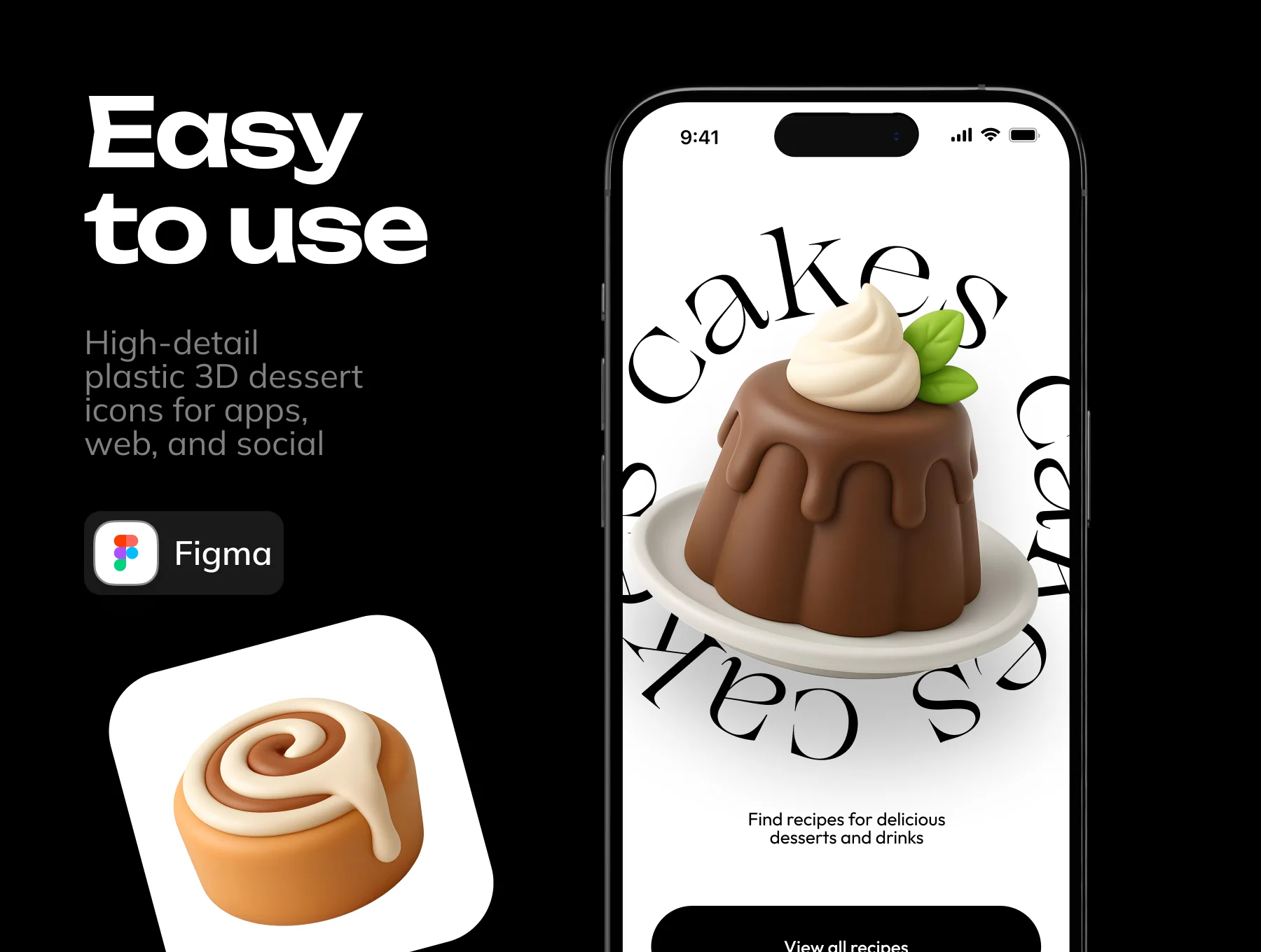 Plastic 3D Desserts Pack Icons 5