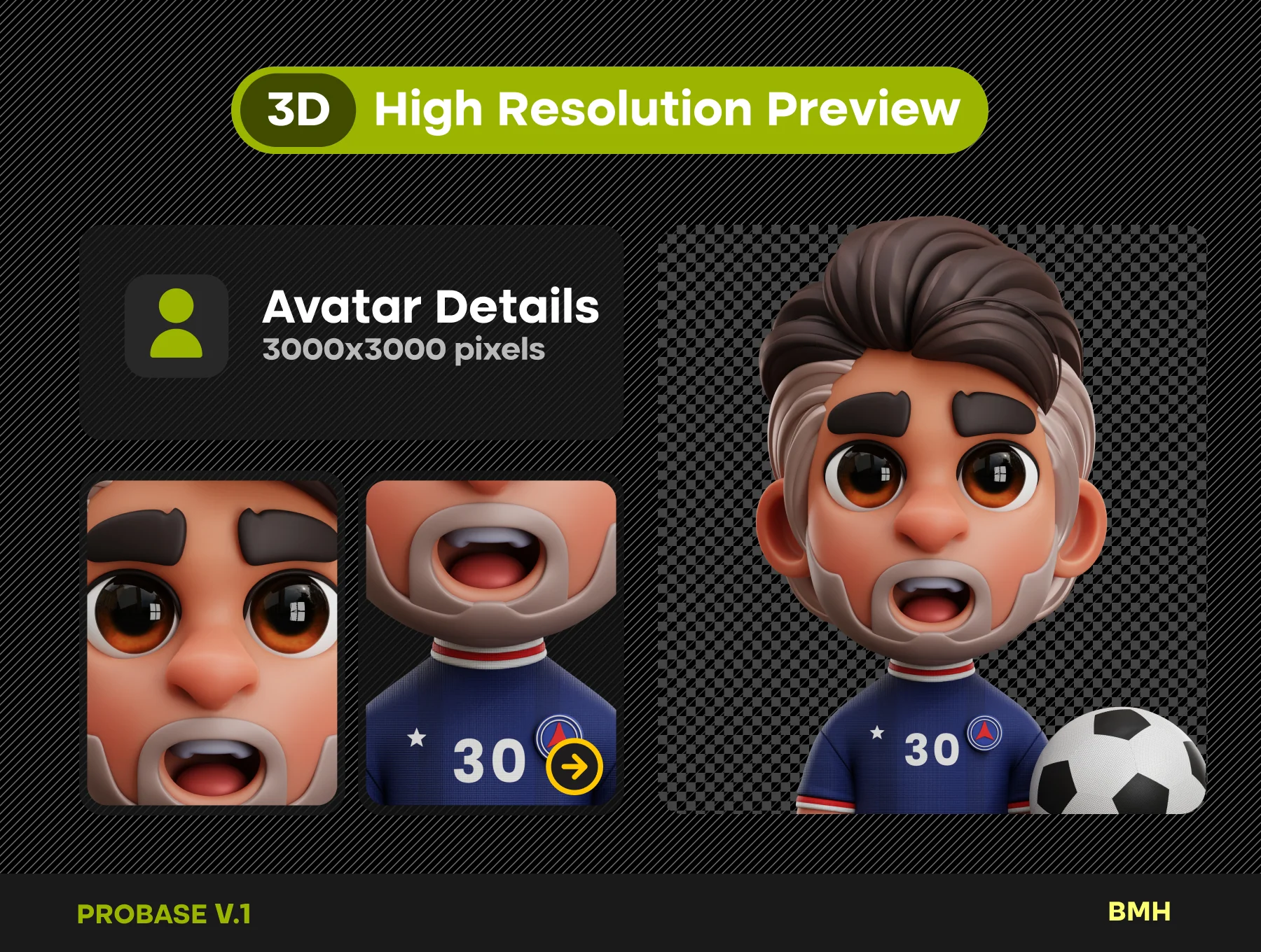 Football Player 3D Avatar Illustration 3
