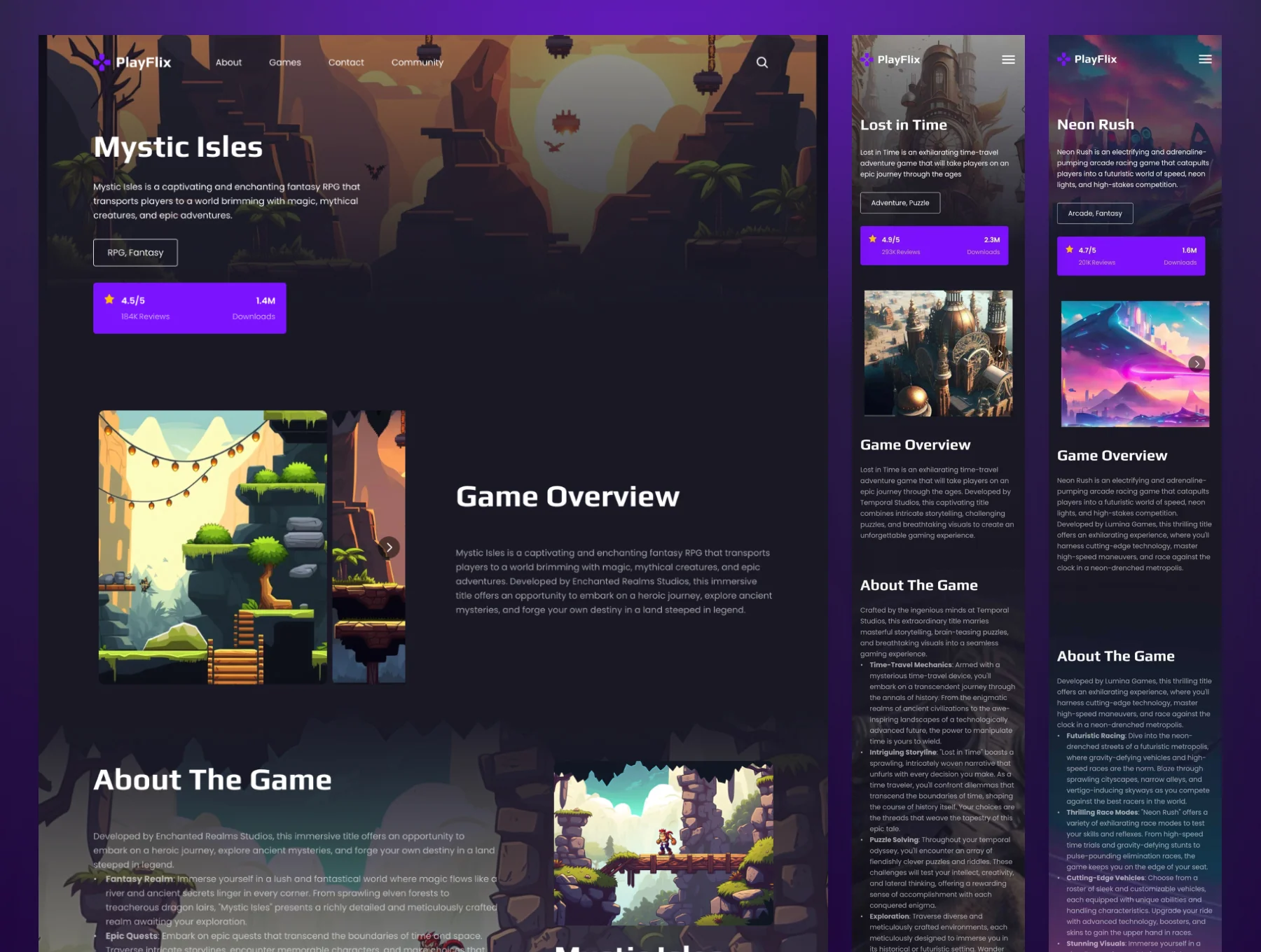 PlayFlix - Game Directory Framer Template 4