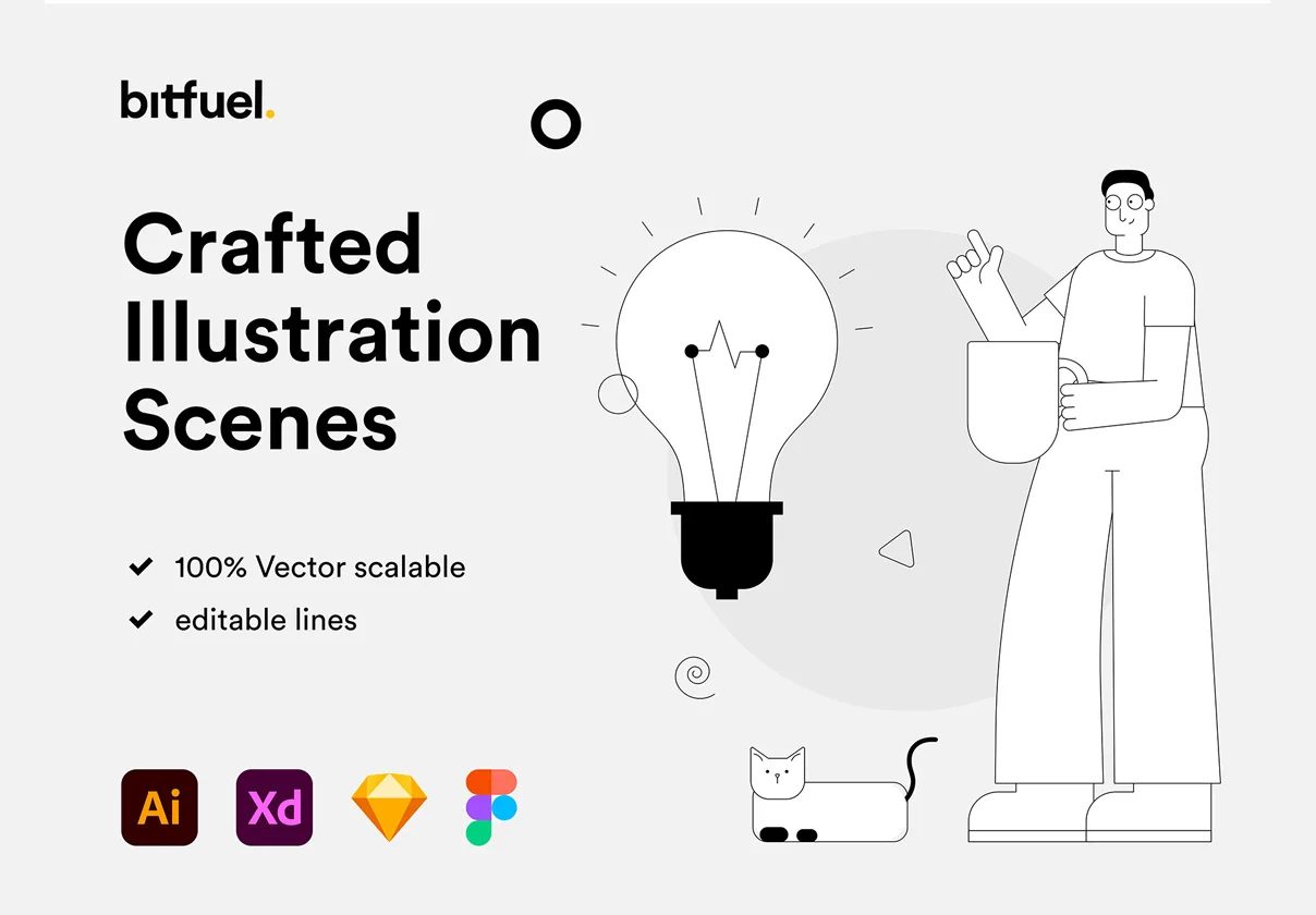Playful Line Illustration Pack