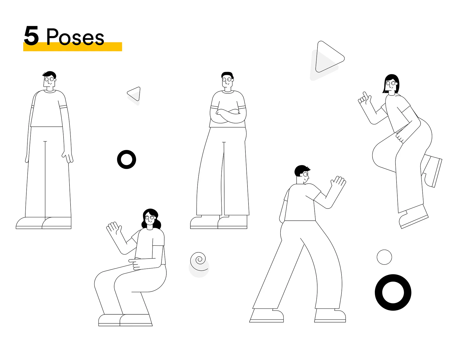 Playful Line Illustration Pack 5