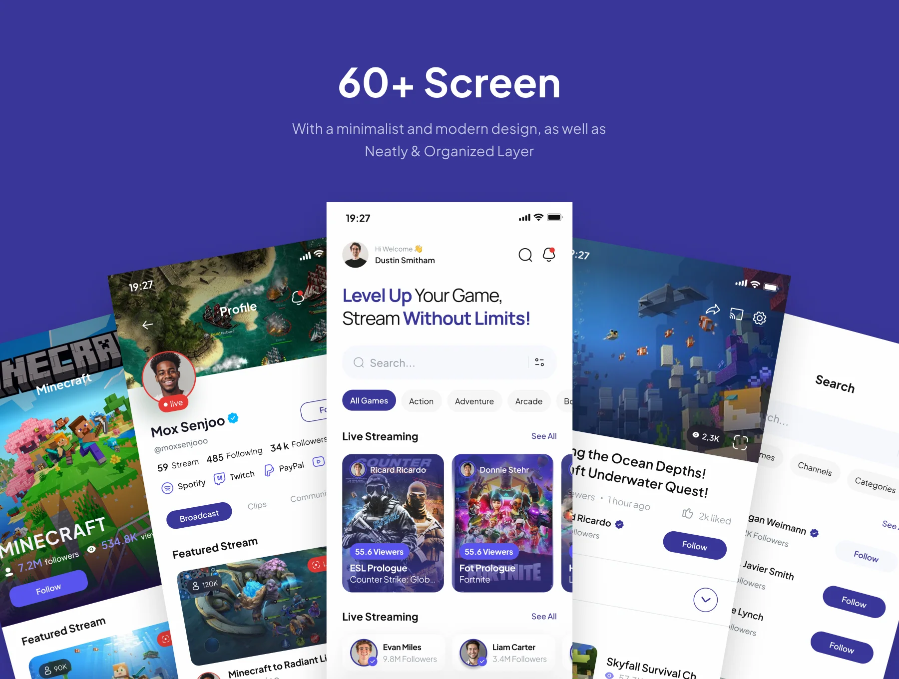 PlayHub - Live Streaming Game Mobile App UI Kits 4
