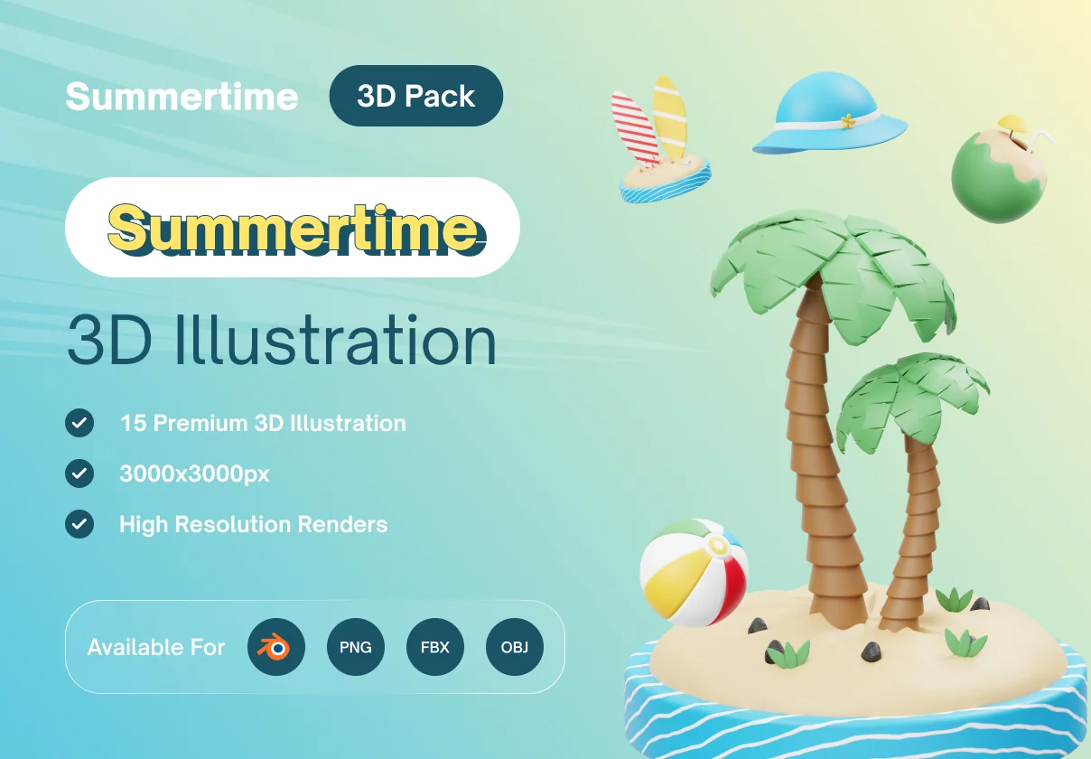 PLAYINGSUMMERTIME: 3D Summertime Icons