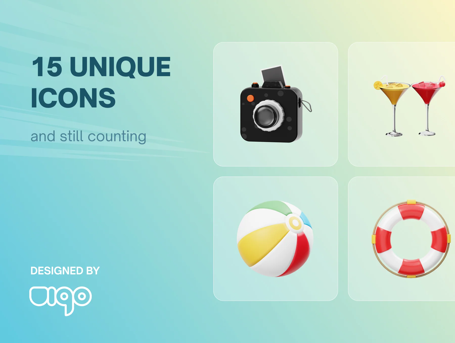 PLAYINGSUMMERTIME: 3D Summertime Icons 3