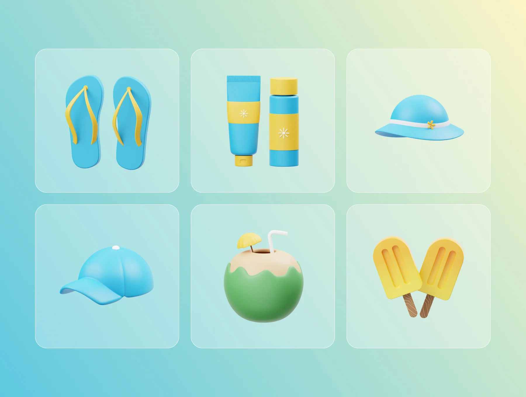 PLAYINGSUMMERTIME: 3D Summertime Icons 4
