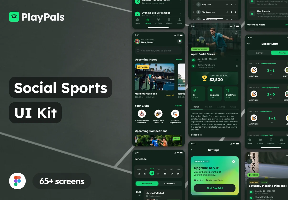 PlayPals - Social Sports & Club Management UI Kit