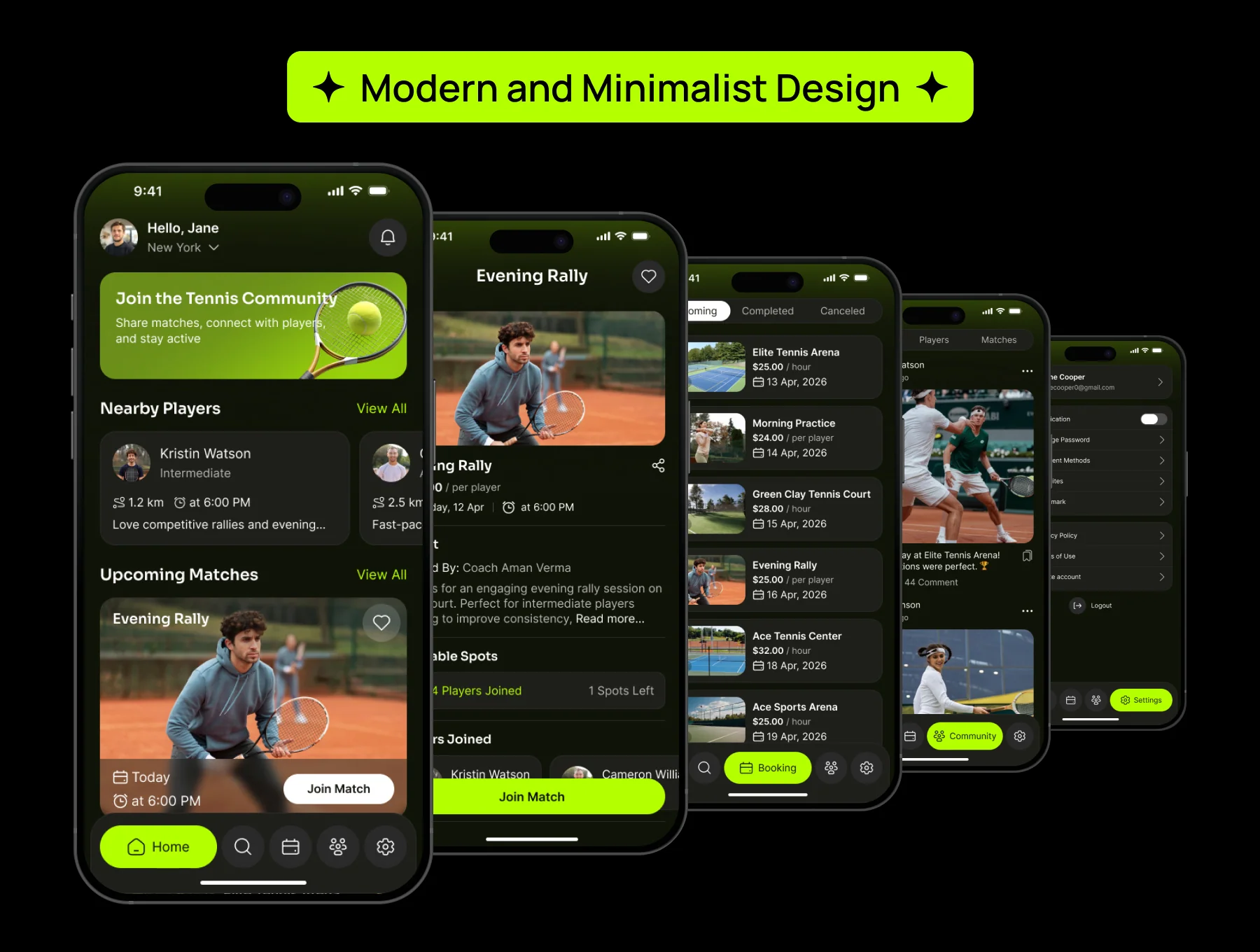 Playzen – Tennis Players Community App UI Kit 3
