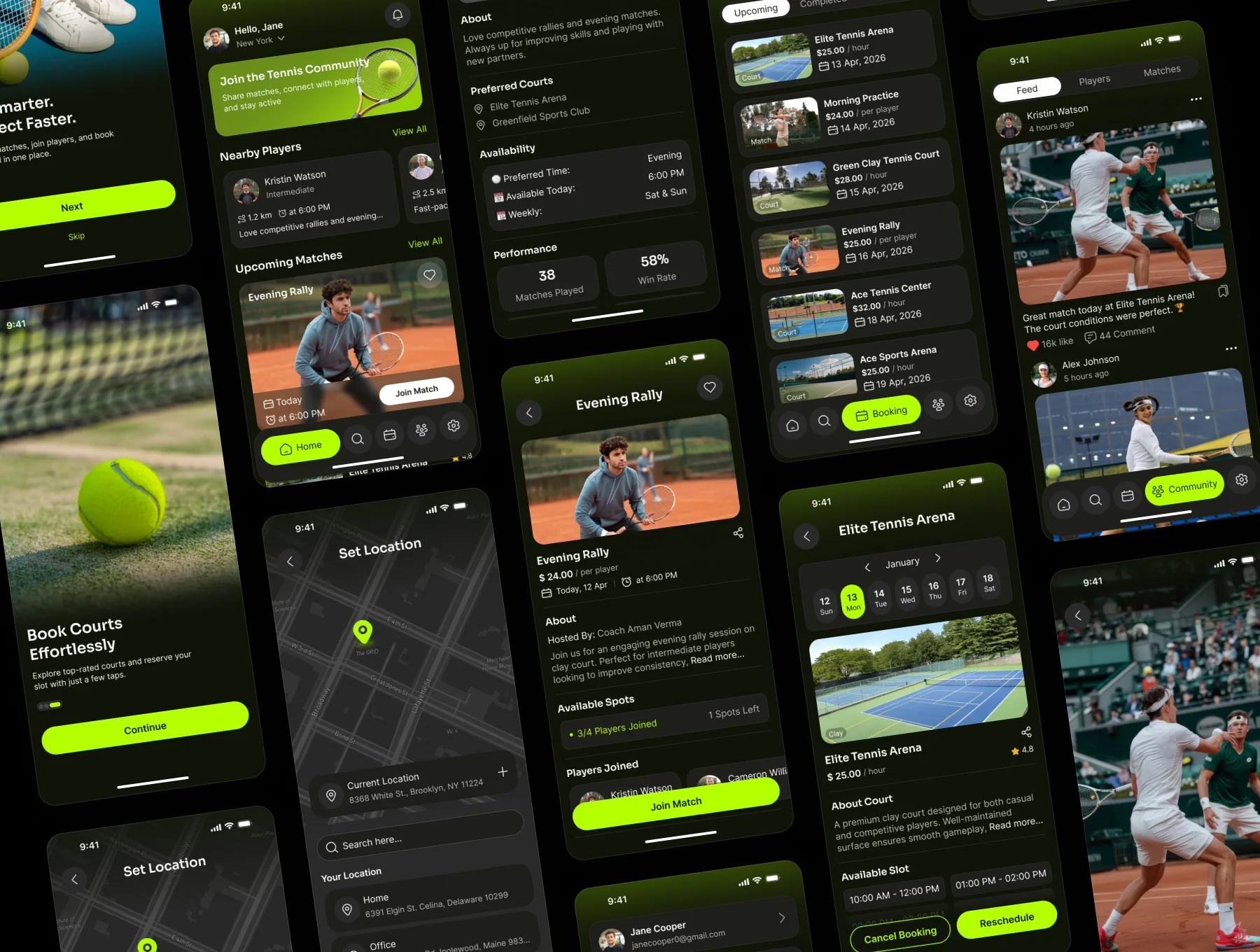 Playzen – Tennis Players Community App UI Kit 4