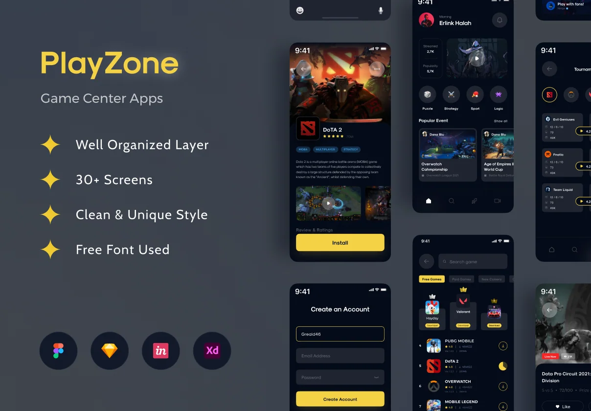 PlayZone - Game Center Apps UI KIT