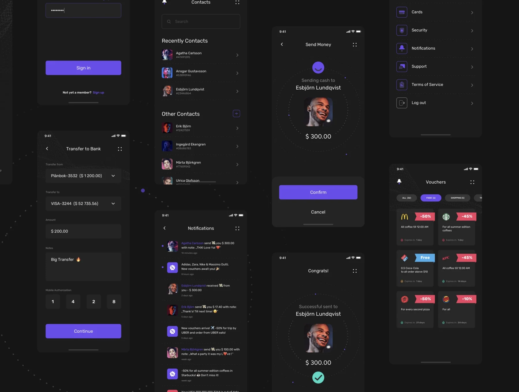 Plånbok Wallet App UI Kit 8