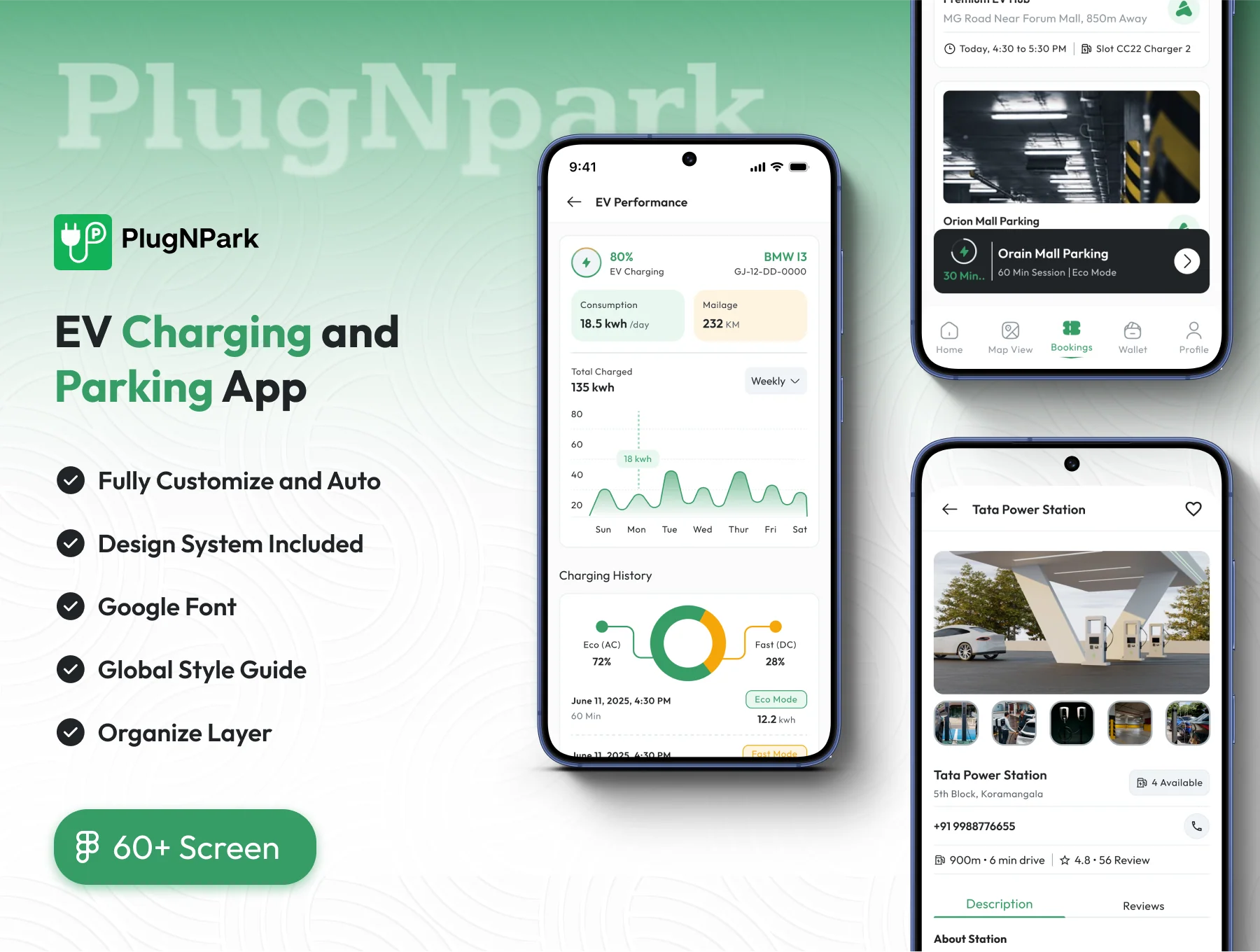 PlugNpark - EV Charging & Parking App UI Kit