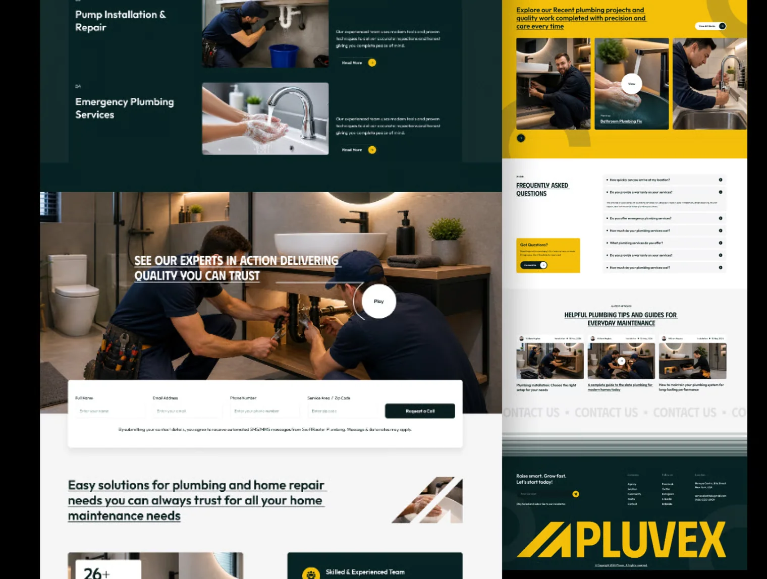 Pluvex – Plumbing Company Framer Template 3