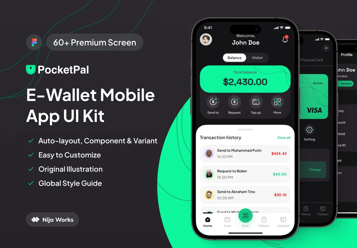 PocketPal - E Wallet App UI Kit