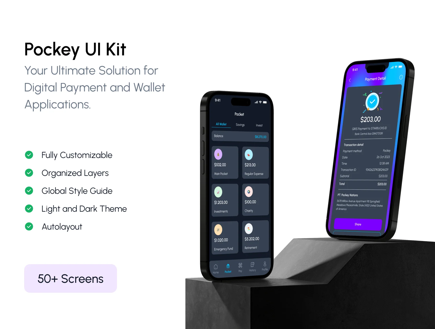 Pockey - Digital Payment & Wallet App UI Kit