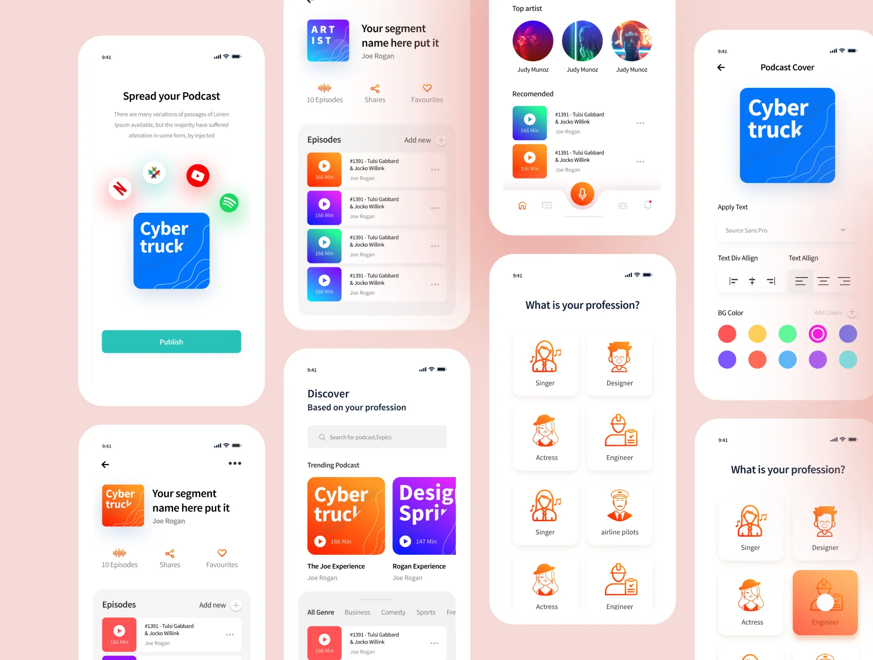 Podcast app UI Kit 3