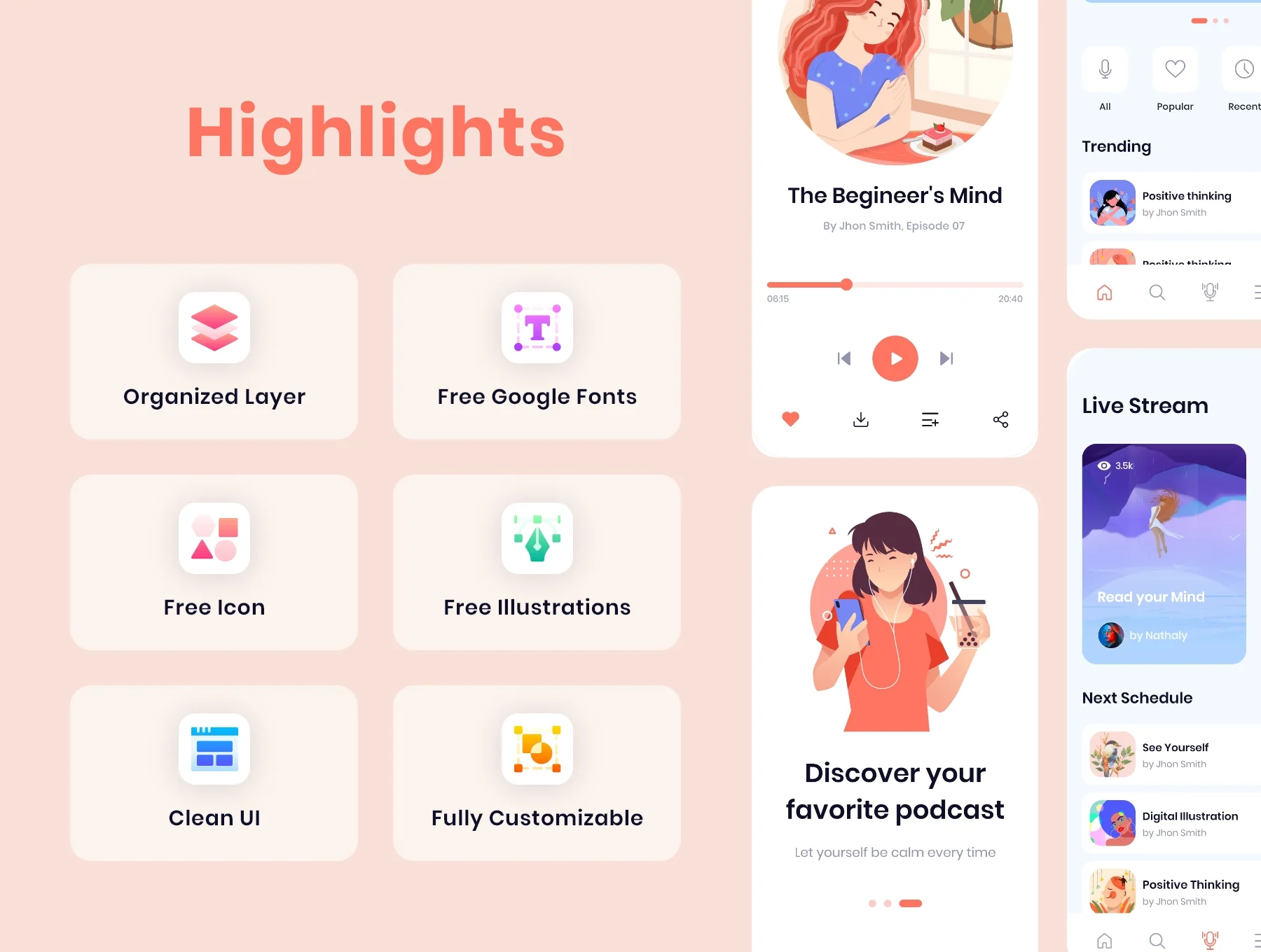 Podcast App UI kit 2