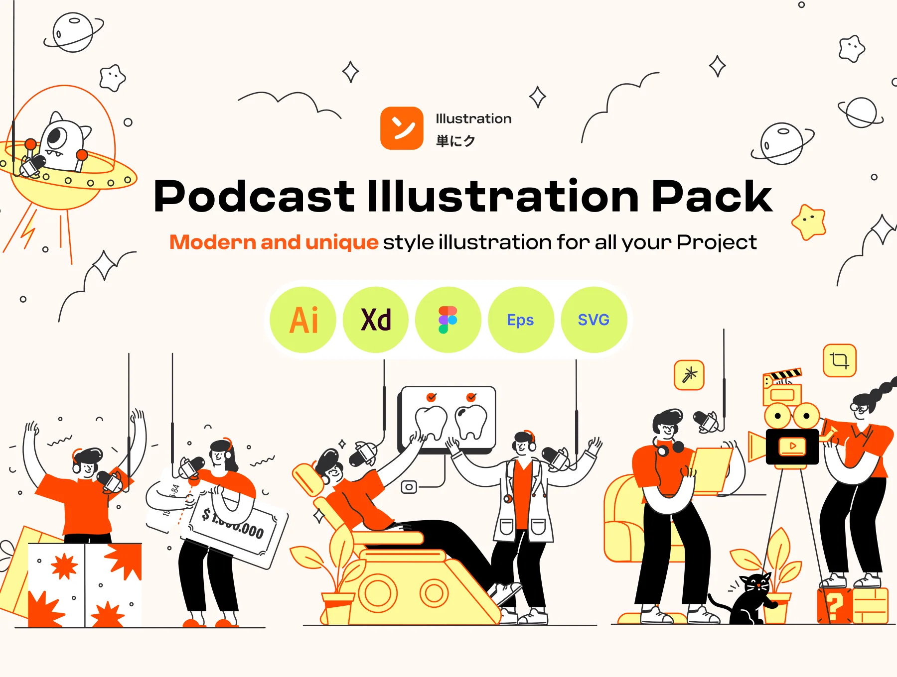 Podcast Illustration pack