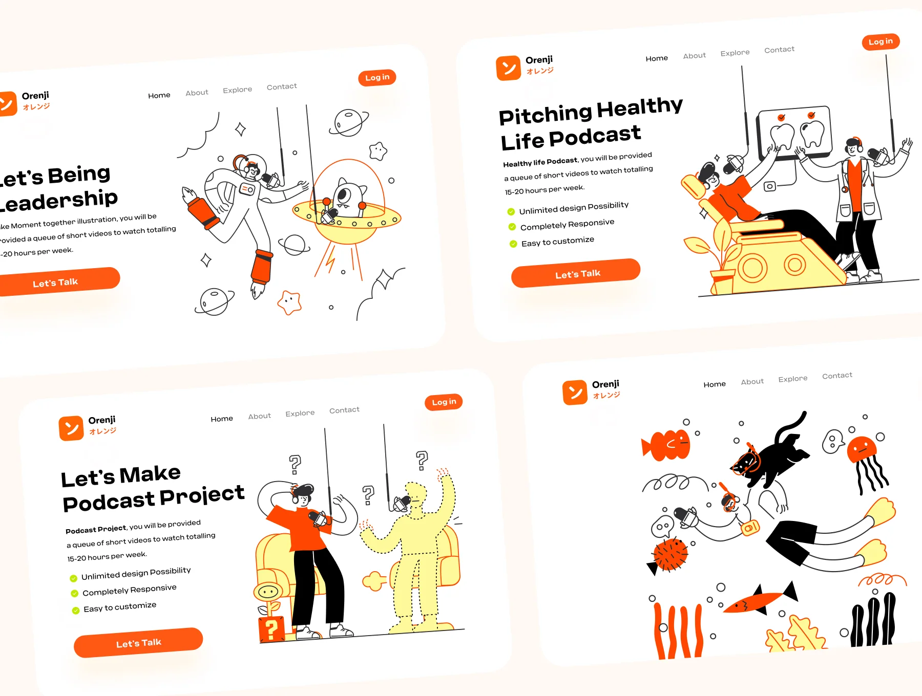 Podcast Illustration pack 4