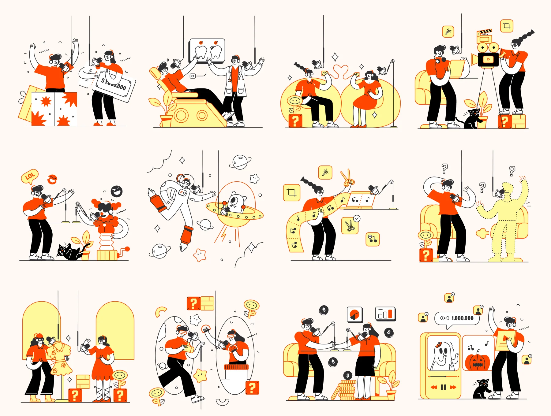 Podcast Illustration pack 7
