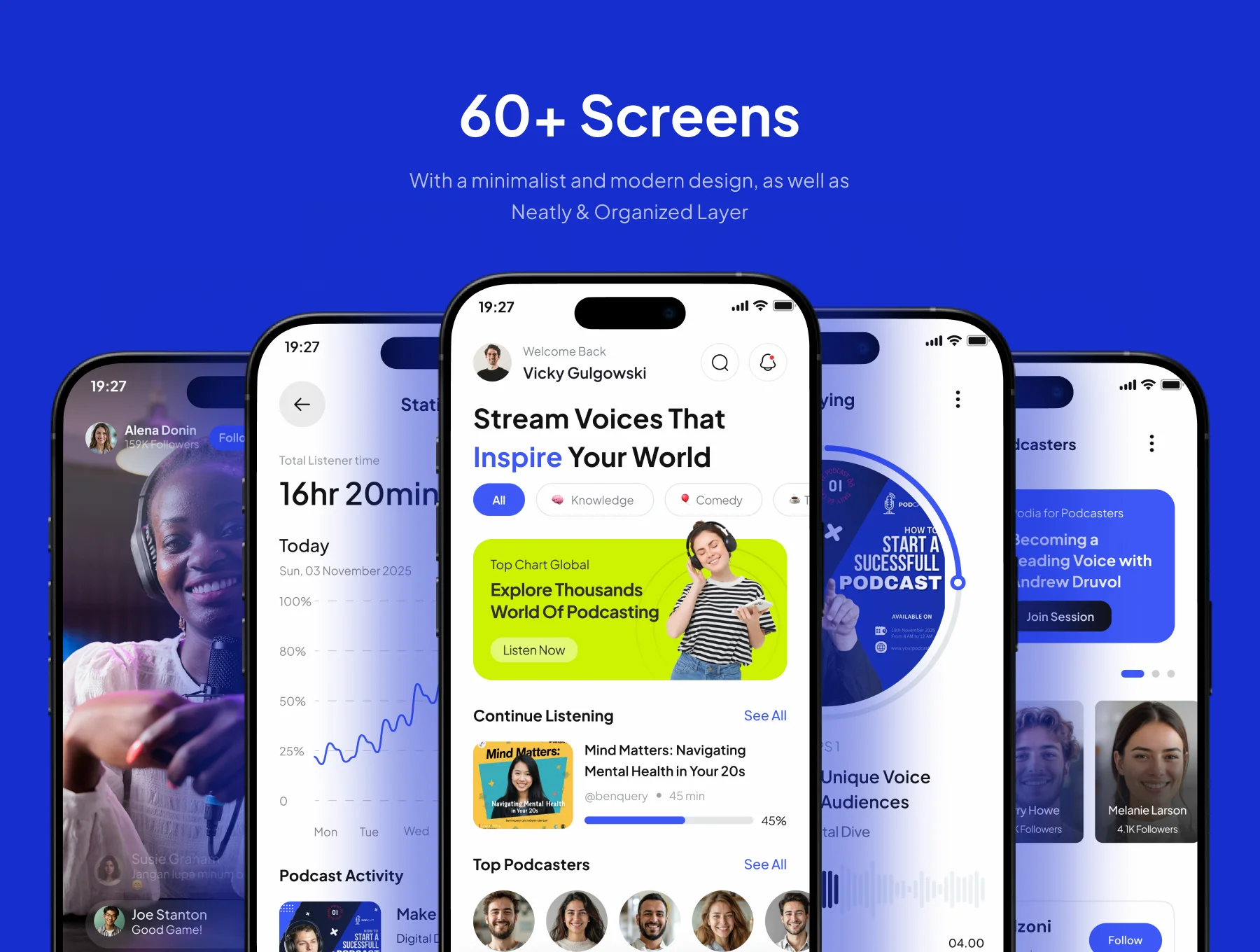 Podia - Podcast Mobile App UI Kit 3