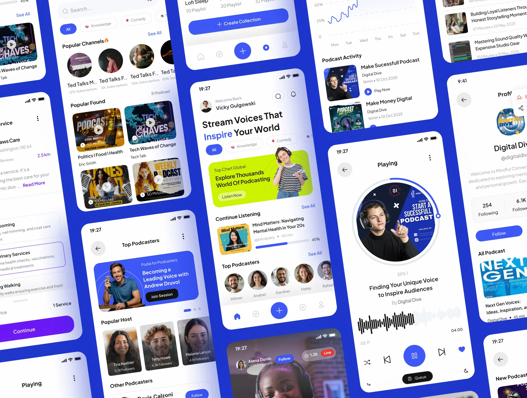 Podia - Podcast Mobile App UI Kit 5