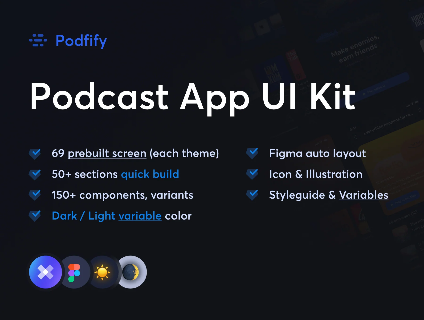 Podify - Full-flow Podcast App UI Kit