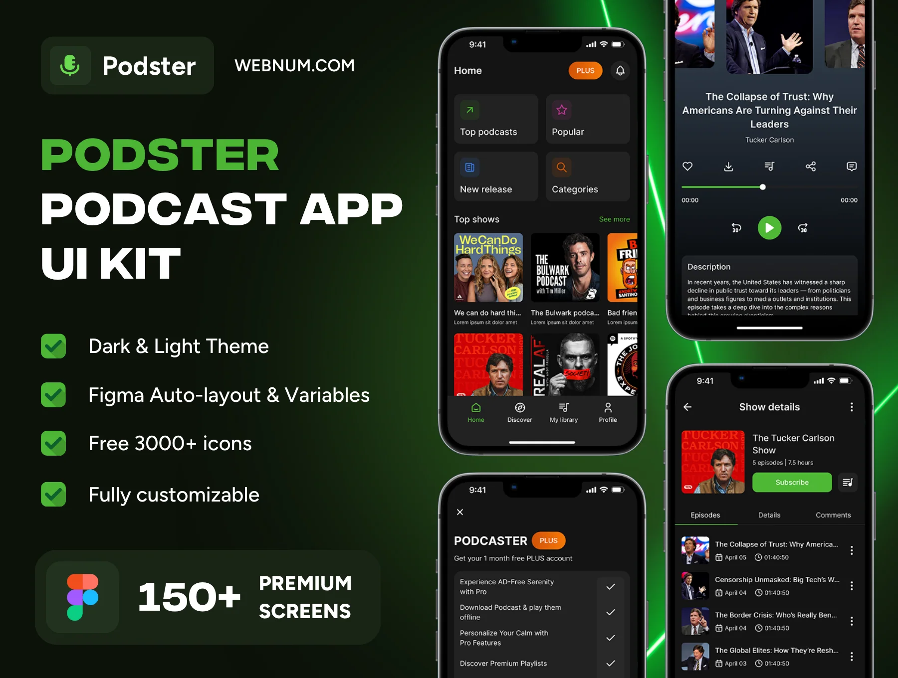 Podster - Podcast App UI Kit