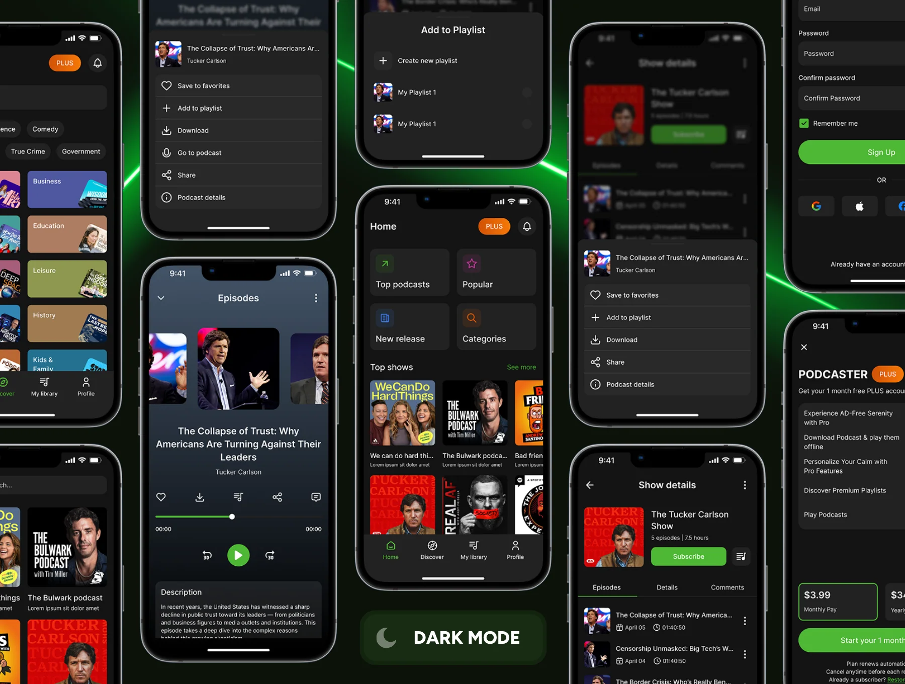 Podster - Podcast App UI Kit 6