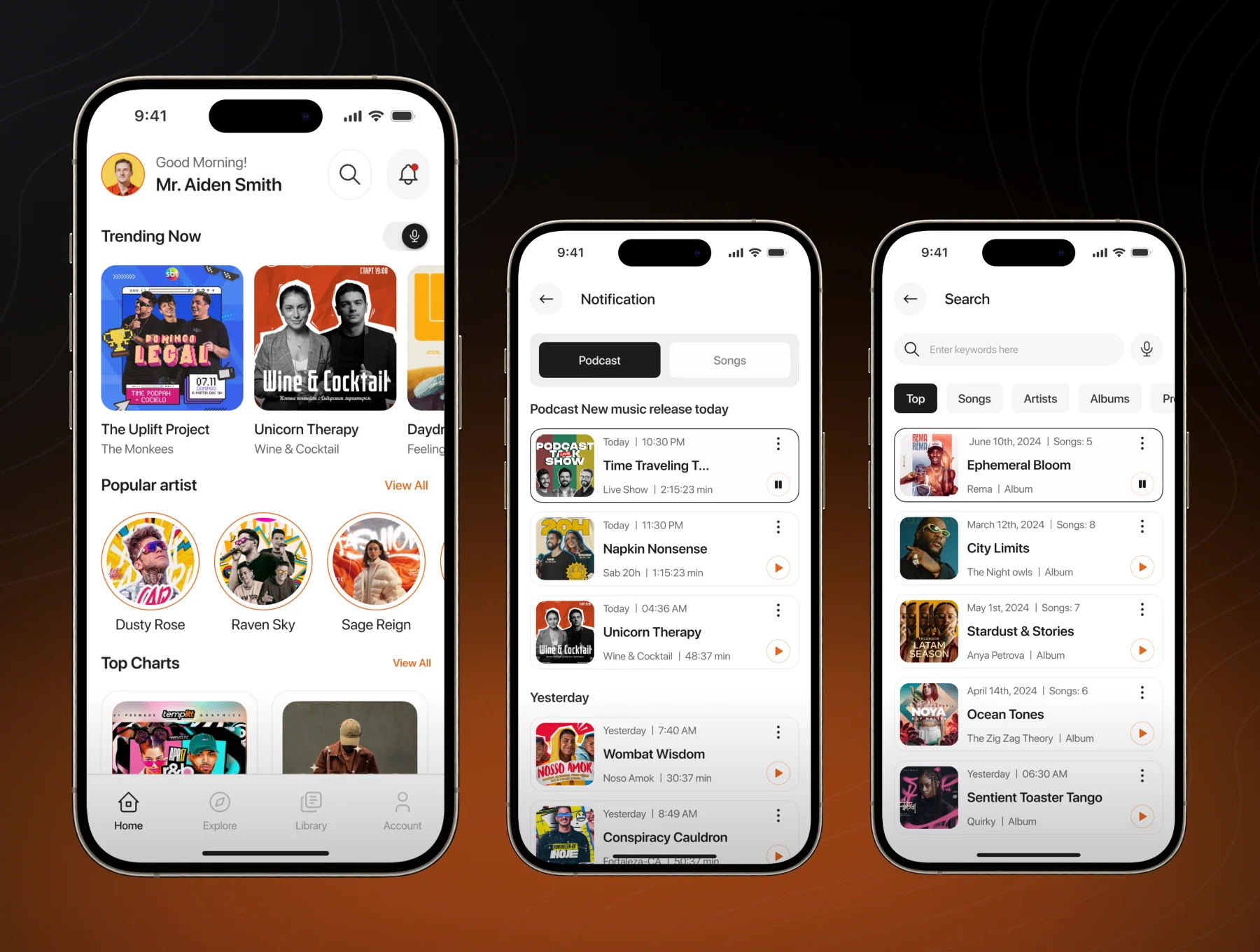 Podzel - Podcast & Music App UI Kit 5