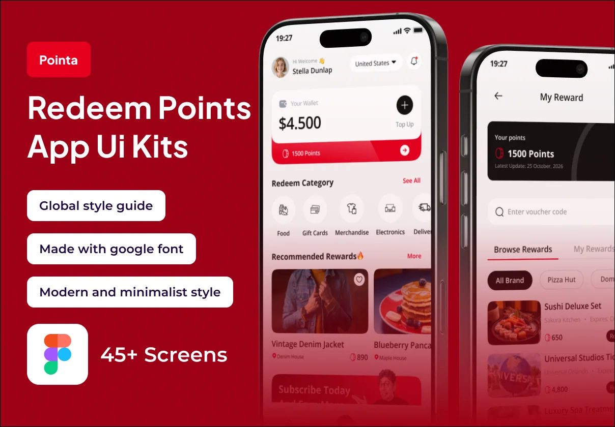 Pointa - Redeem Points Premium UI KIts App