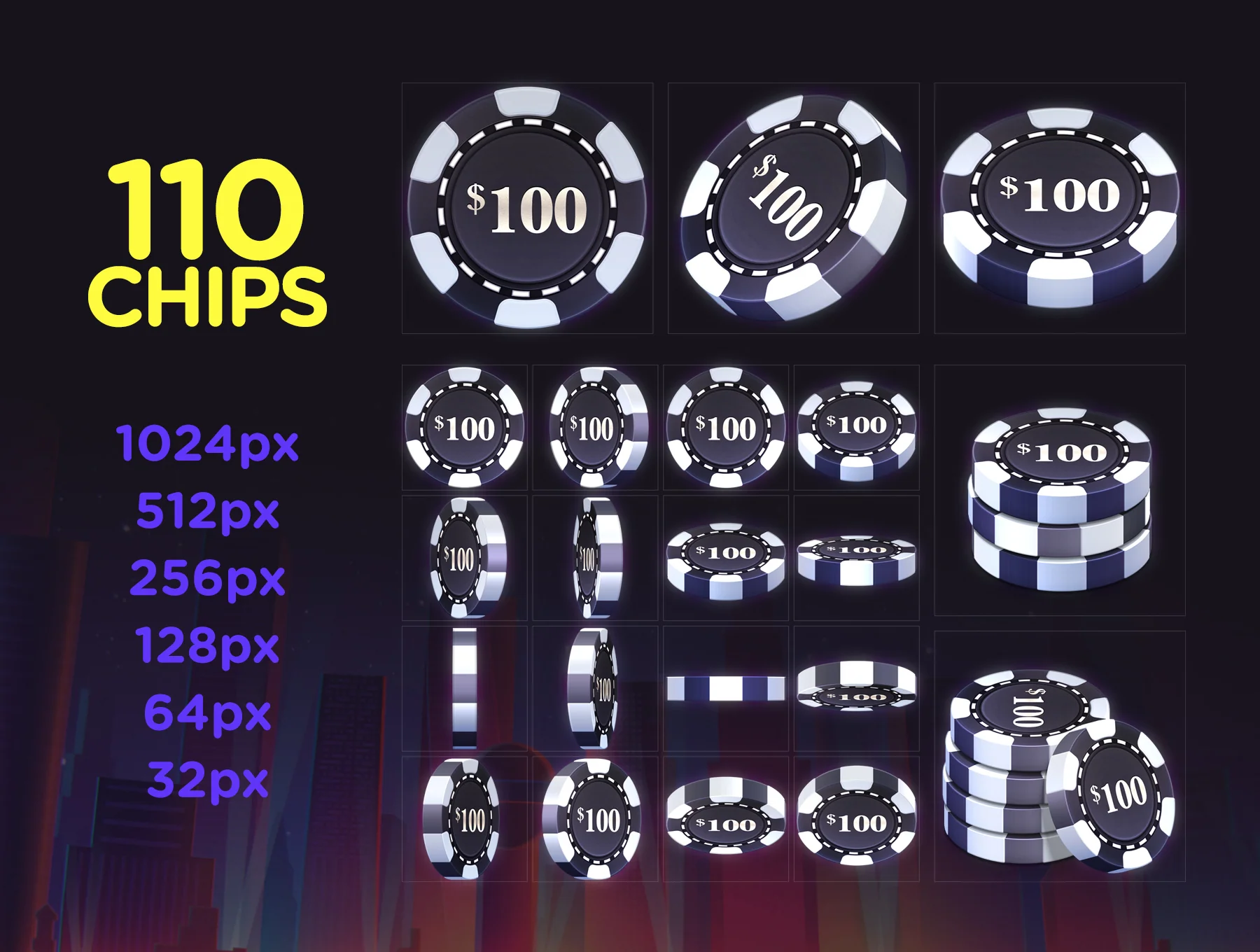 Poker Chip Pack 2 4