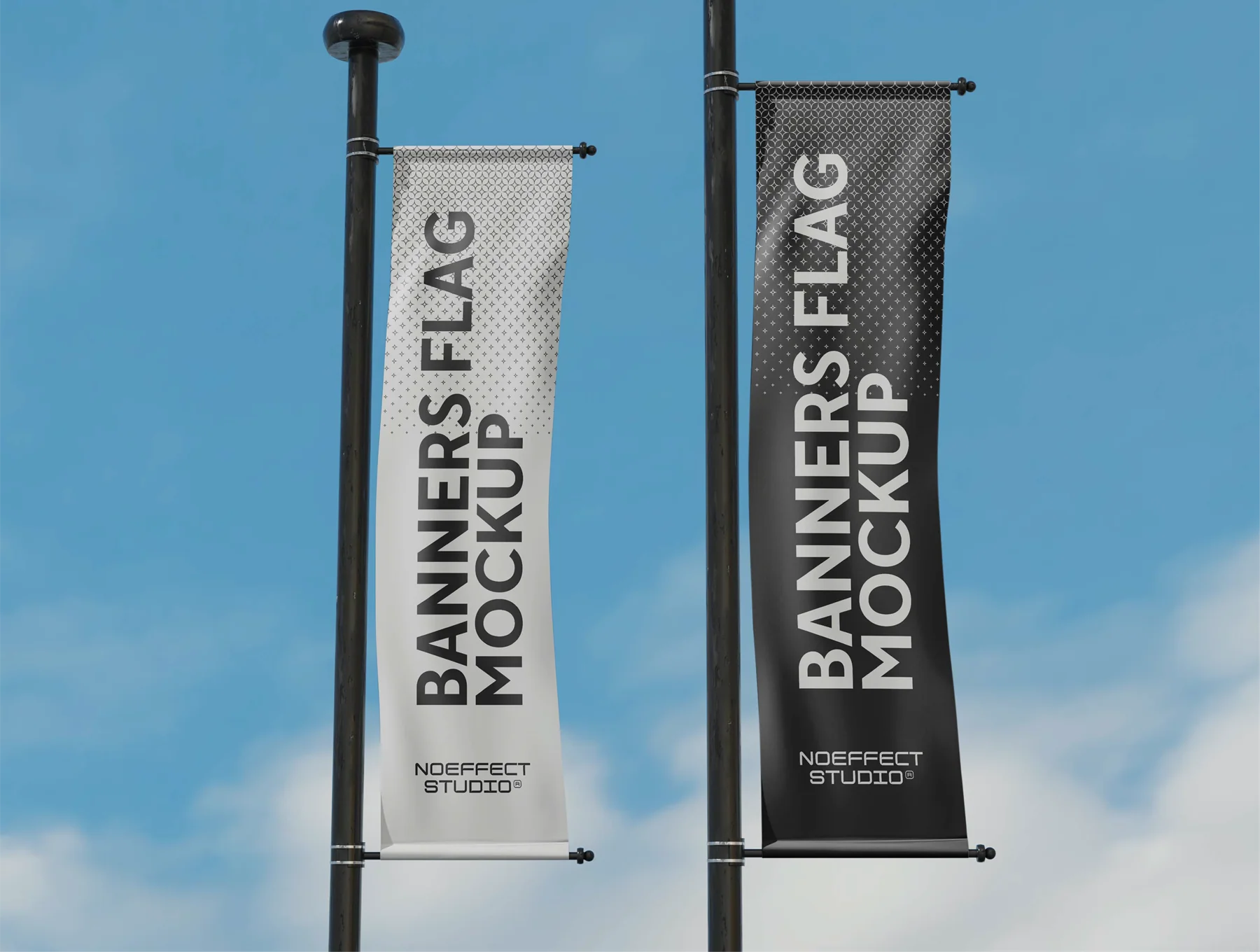 Pole Banners Flag Mockup Set (NE13) 3