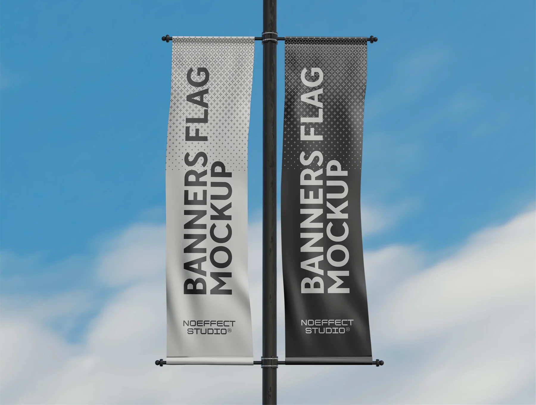 Pole Banners Flag Mockup Set (NE13) 6