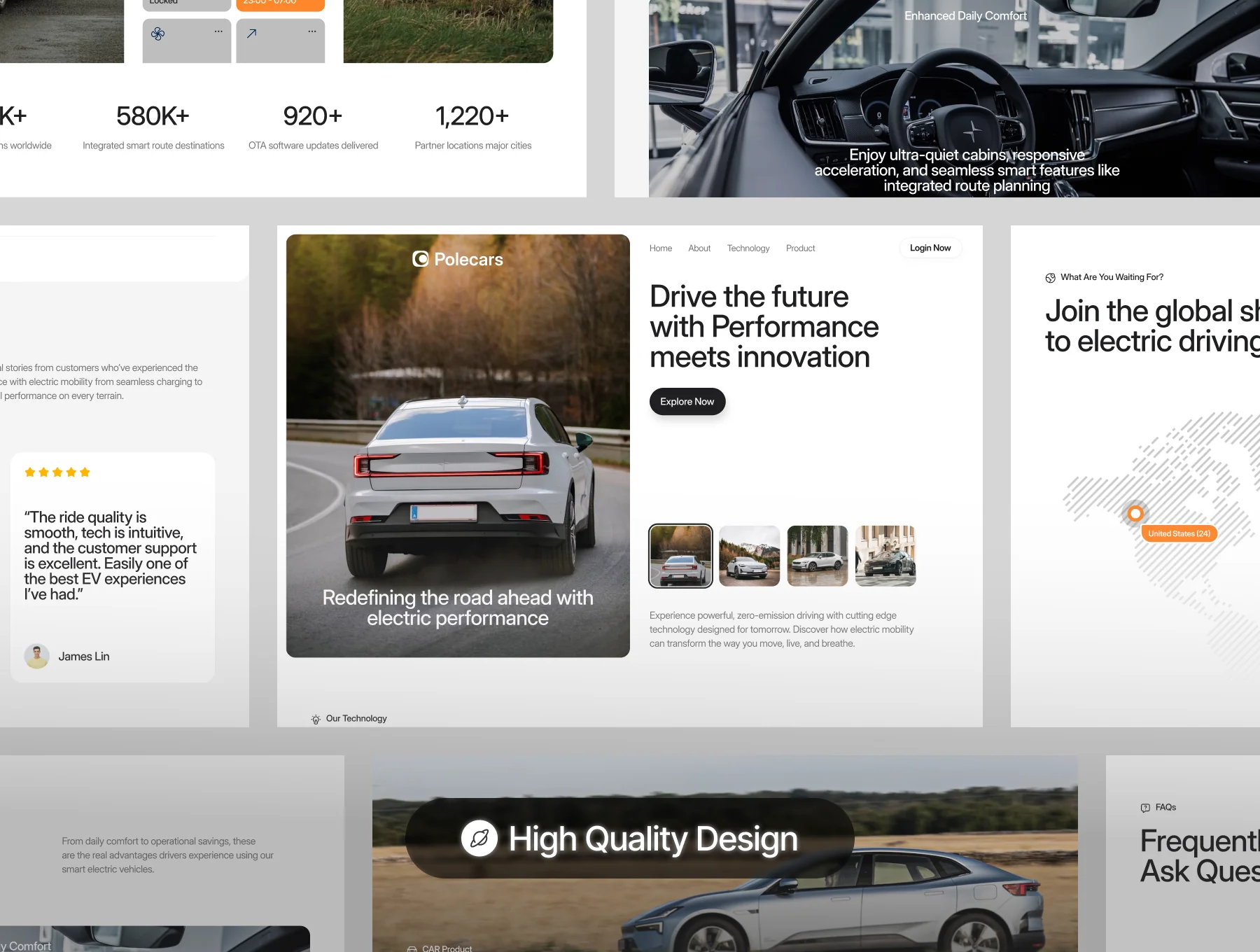 Polecars — Electric Vehicle Landing Page UI Kit 2