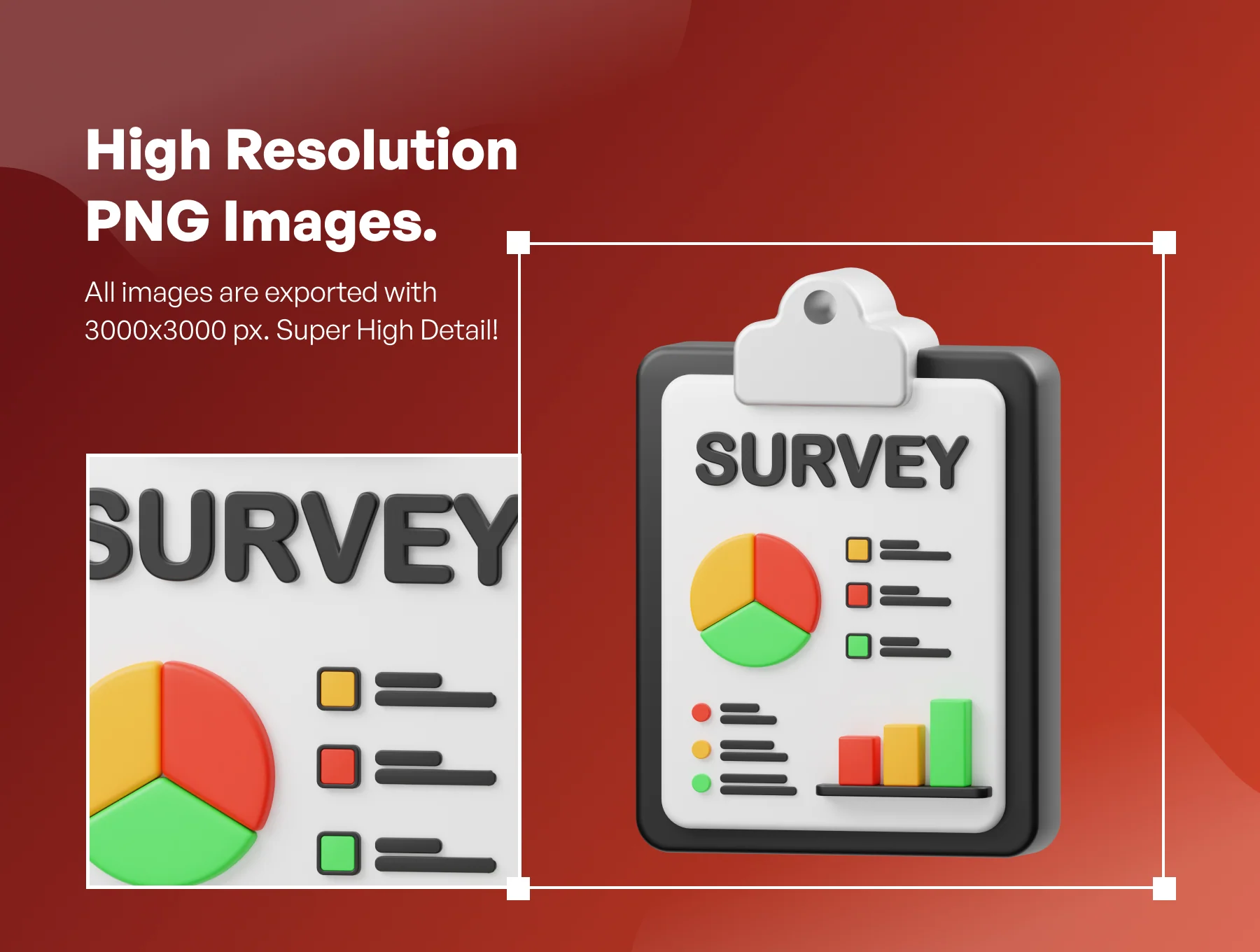 Polling And Survey 3D Icon 3