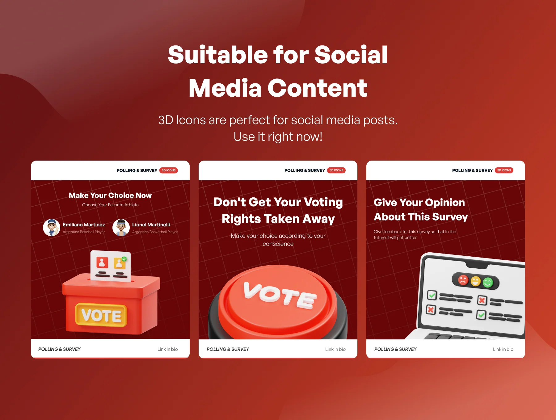 Polling And Survey 3D Icon 4