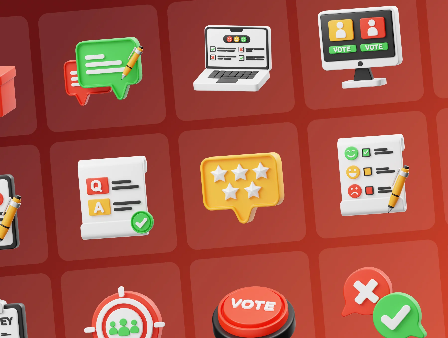 Polling And Survey 3D Icon 5