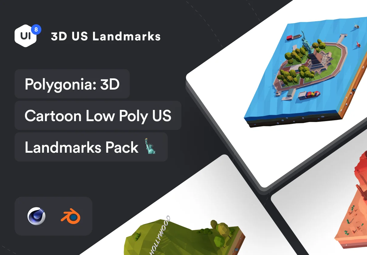 Polygonia: Low Poly US Landmarks Pack