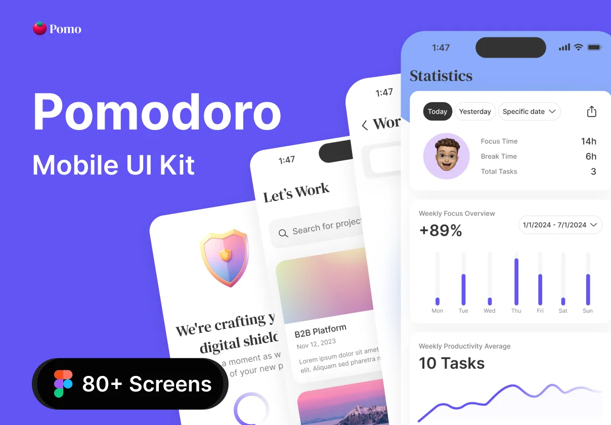 Pomo - Pomodoro App UI Kit