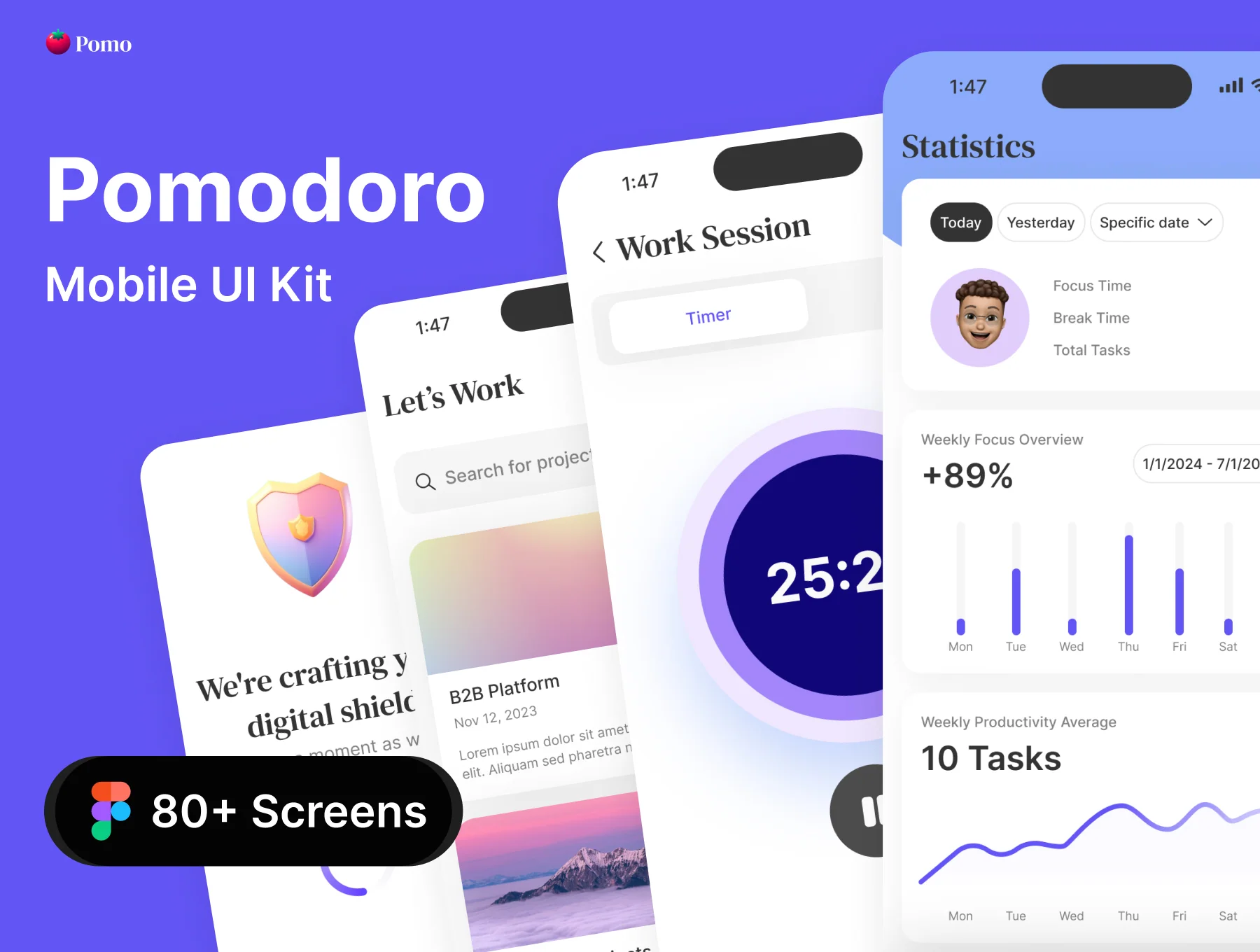 Pomo - Pomodoro App UI Kit