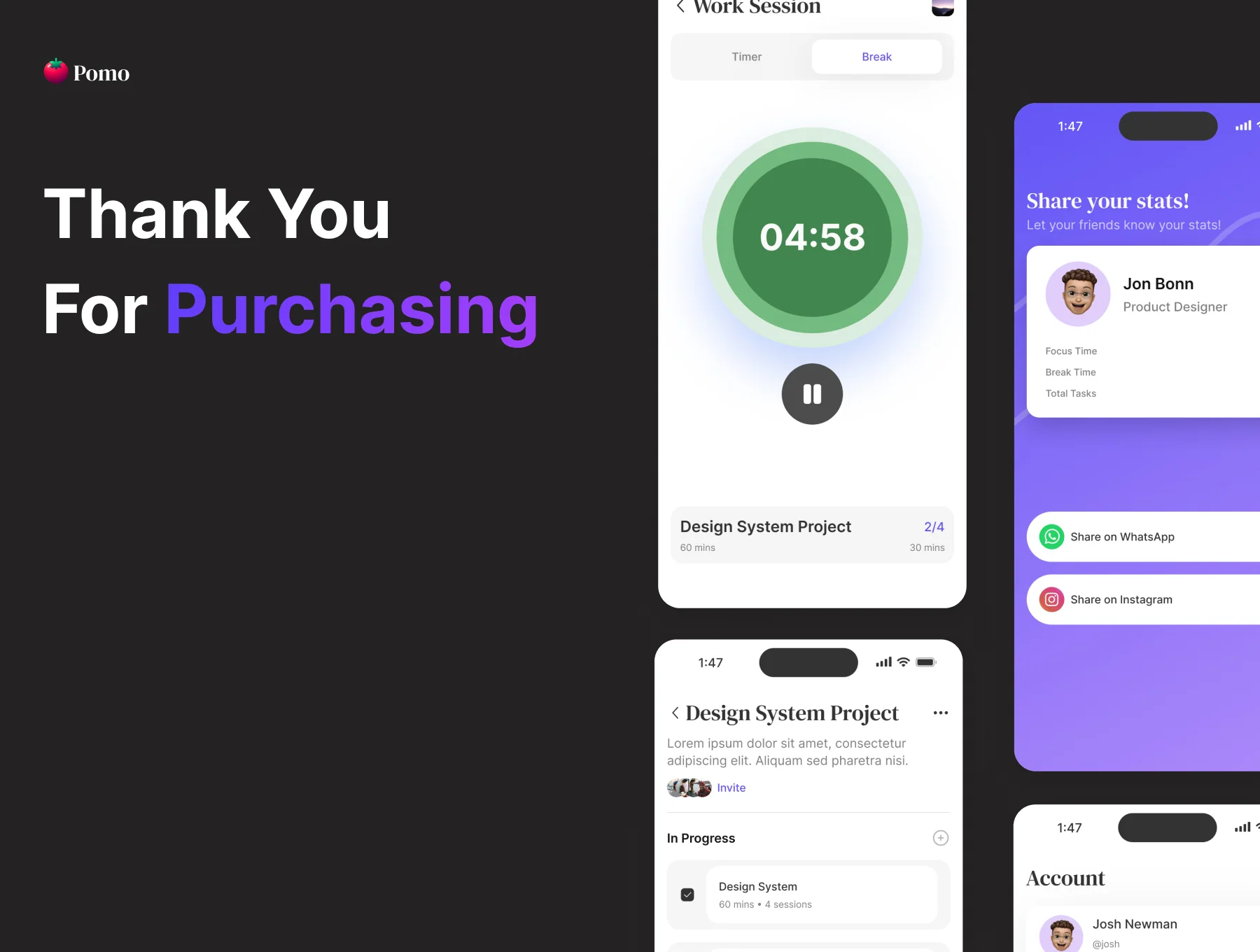 Pomo - Pomodoro App UI Kit 6