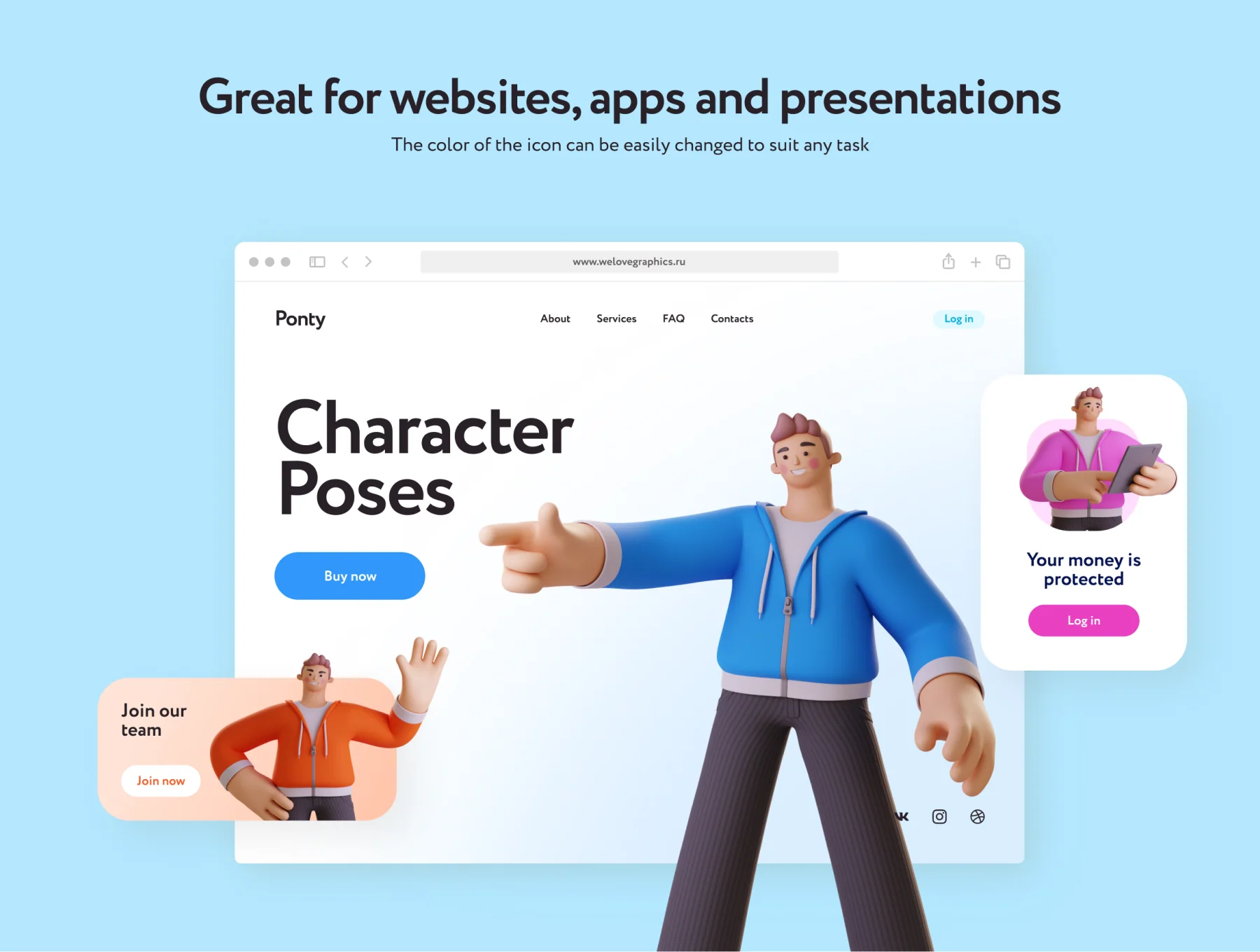 Ponty Student 3D Character Set 4