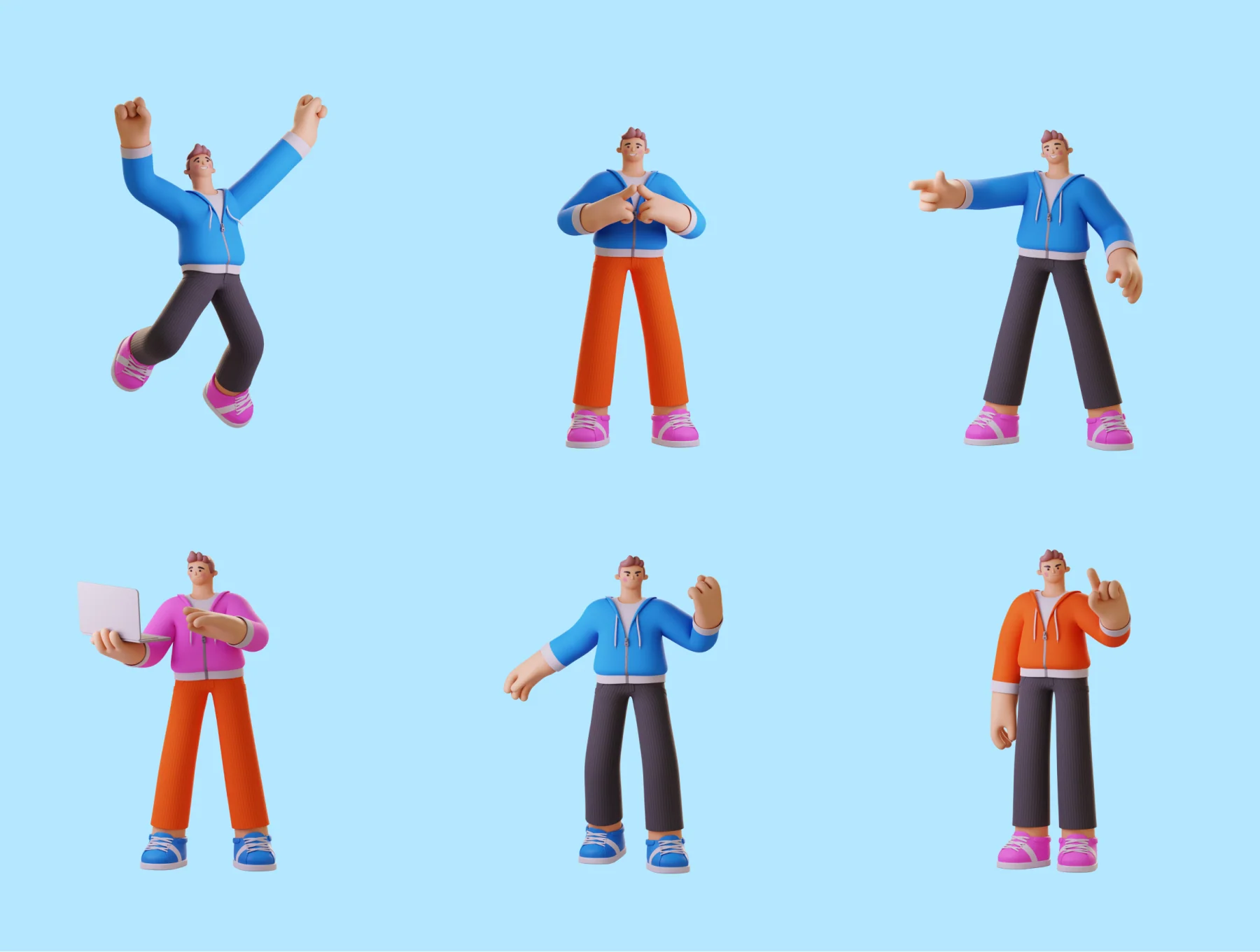 Ponty Student 3D Character Set 5