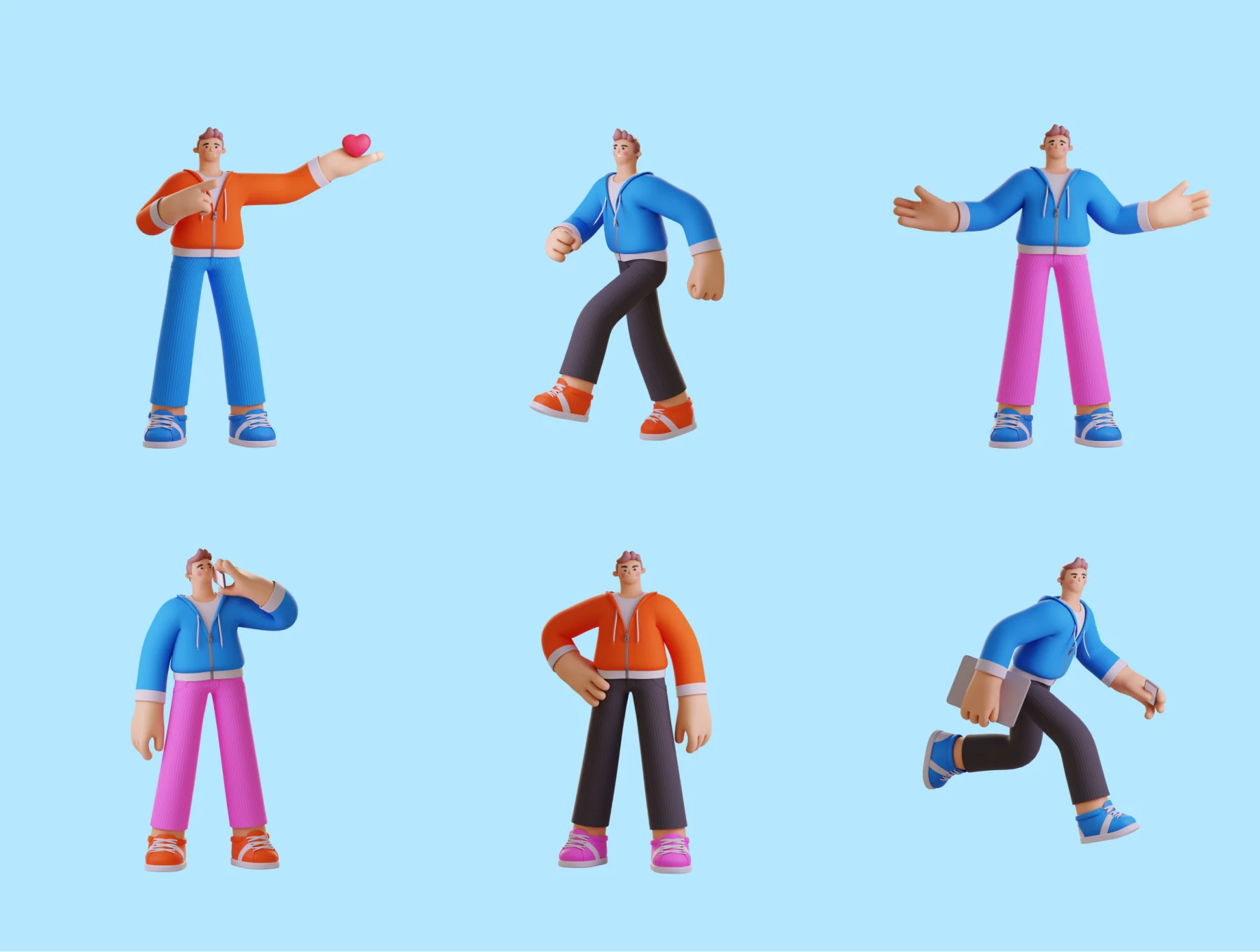 Ponty Student 3D Character Set 6