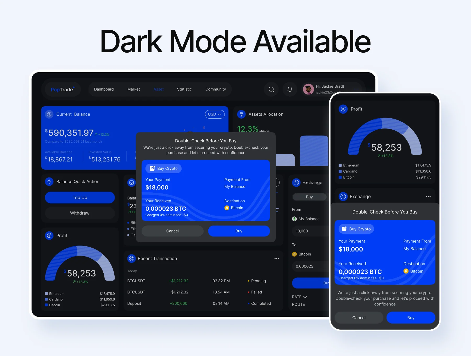 PopTrade - Trading Dashboard UI KIT 7